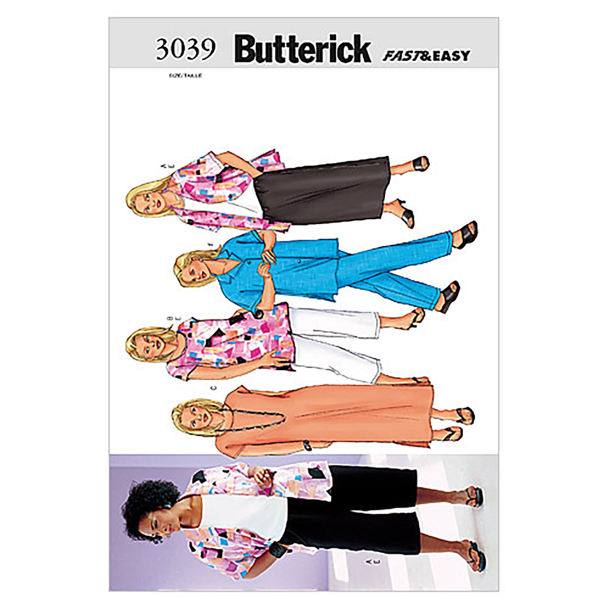 ButterickPATTERNS B3039 Women's/Women's Petite Shirt, Top, Tunic, Dress, Skirt & Pants, Size 16W-18W-20W