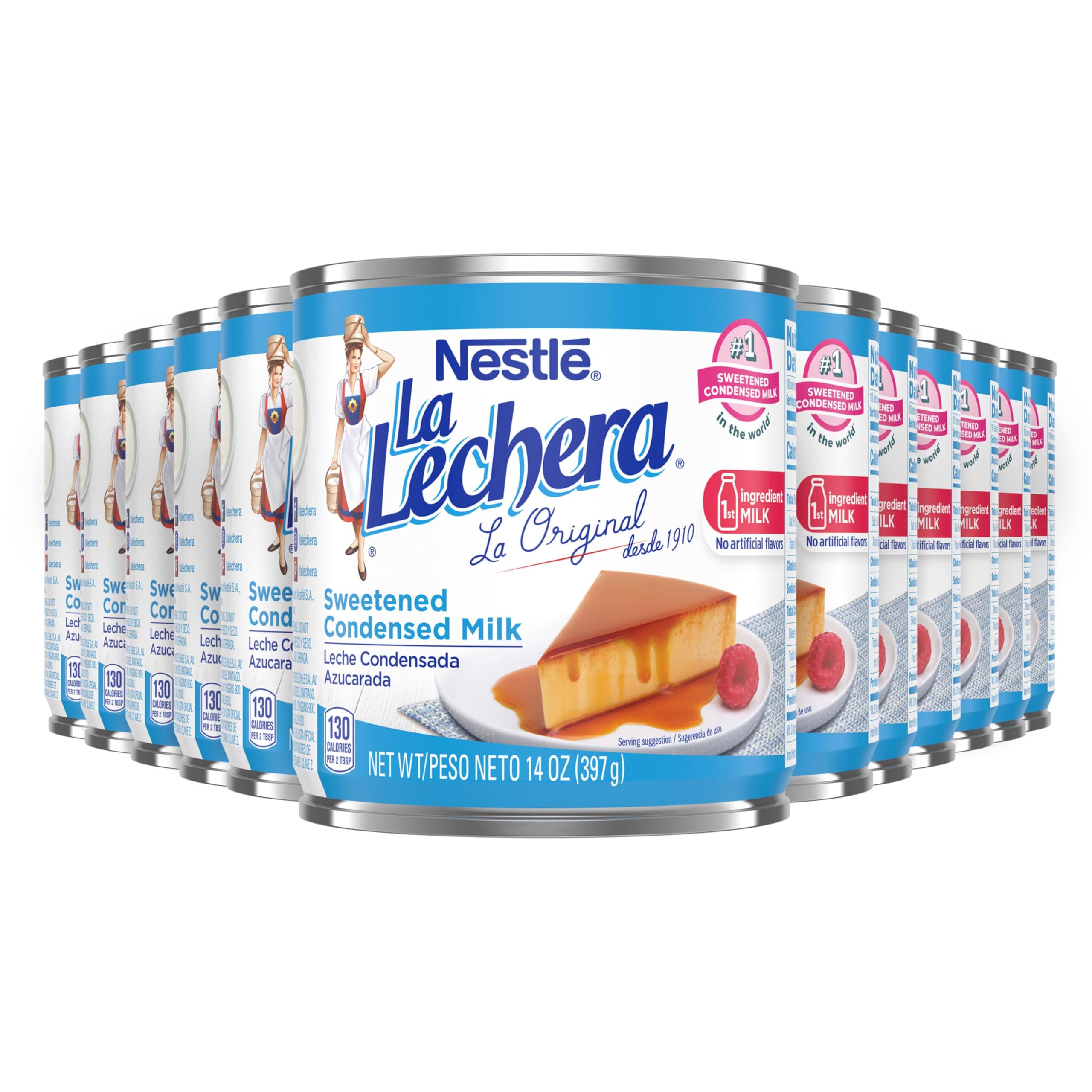 Nestlé La Lechera Sweetened Condensed Milk, Shelf Stable Evaporated Milk Canned, 12 Pack