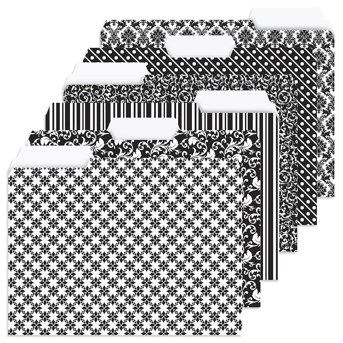 Current Elegant Black File Folders Value Pack - Bulk Set of 24, 6 Pretty Decorative Designs, 1/3 Cut Tabs, Heavy-Duty Paper Stock, Office Supplies for Home & Work, 9-½” x 11-¾” Letter Size