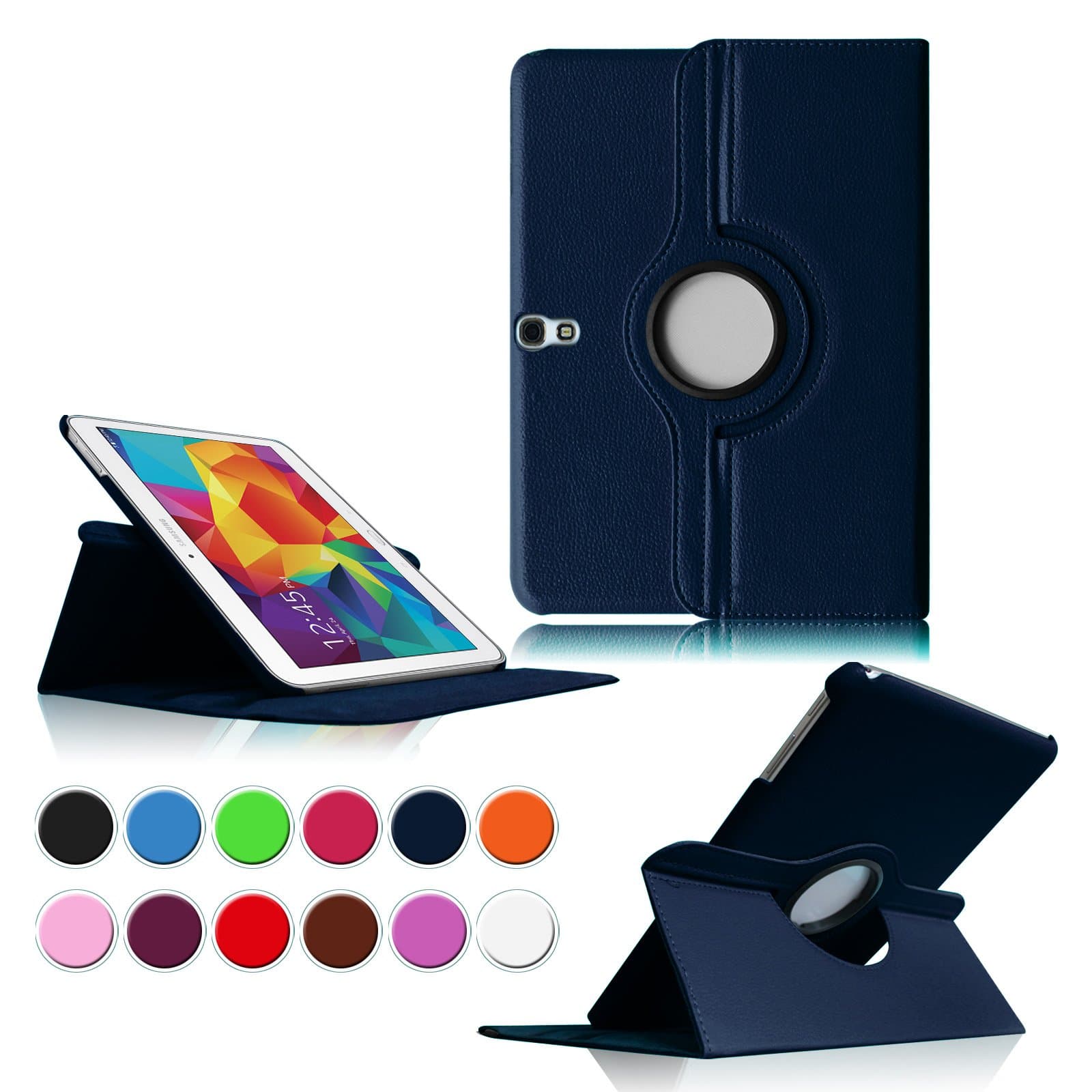 Intellishop Online (NAVY) 360 Rotating Leather Stand Case Magnetic Wake/Sleep Cover for Samsung Galaxy Tab S 10.5 SM-T800 10.5-Inch Tablet