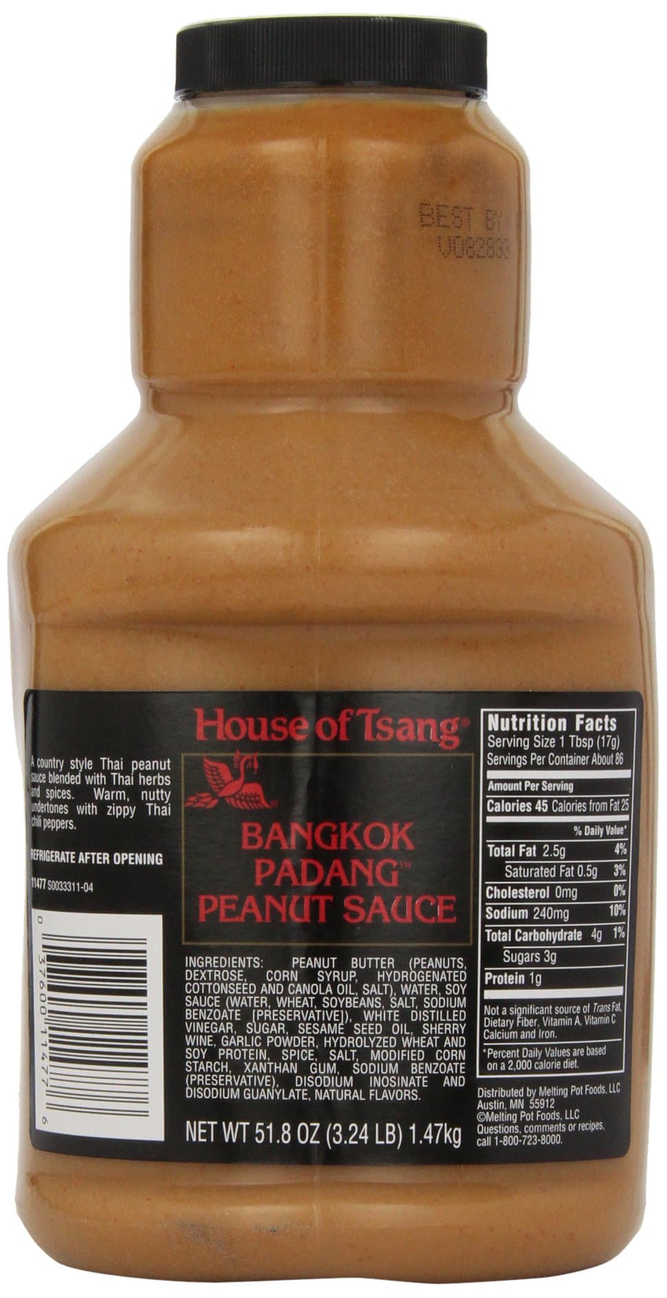 Bangkok Padang Peanut Sauce, 51.8 ounce (1 pack)