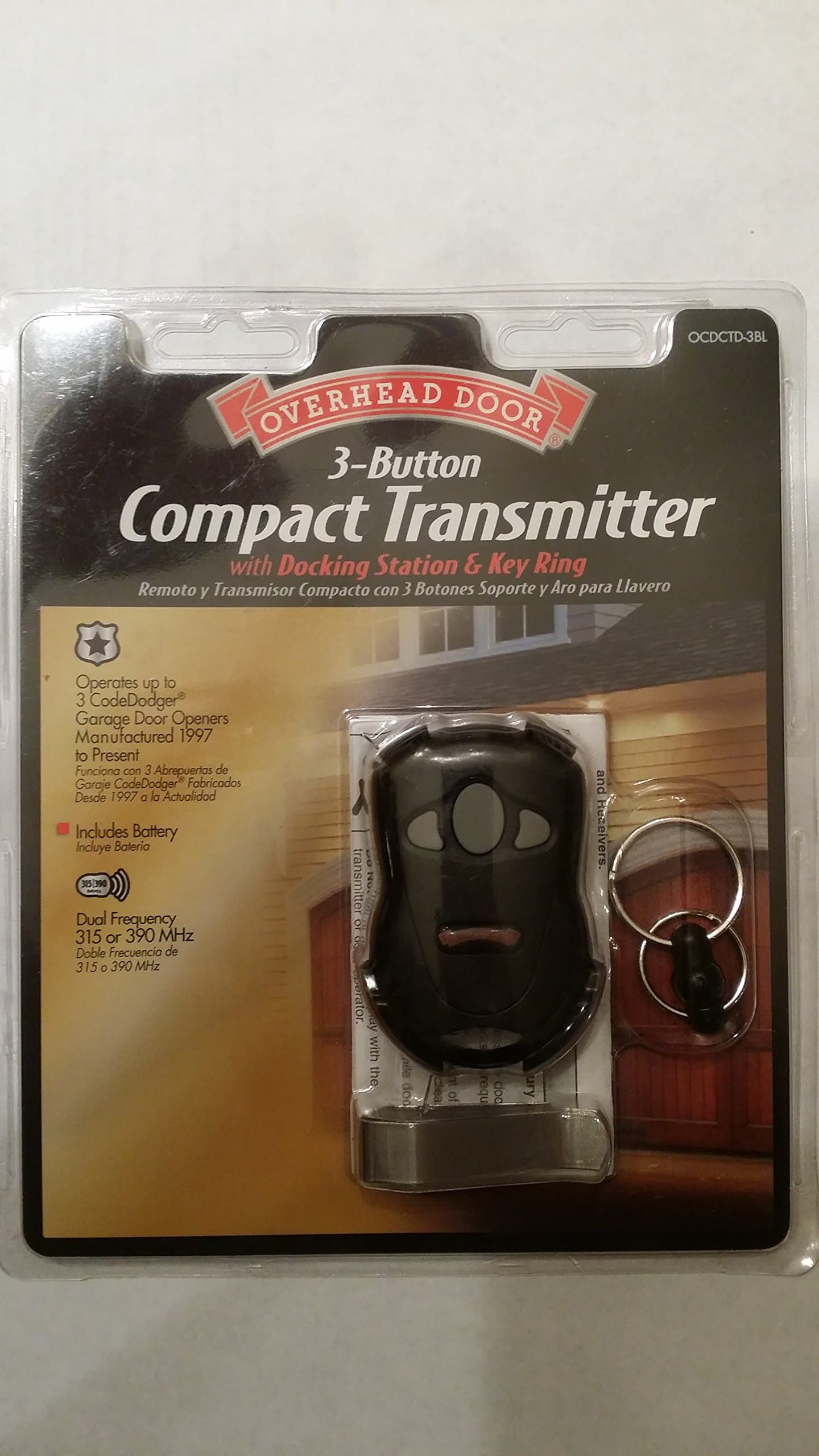 Overhead Door 3-Button Compact Remote Transmitter OCDCTD