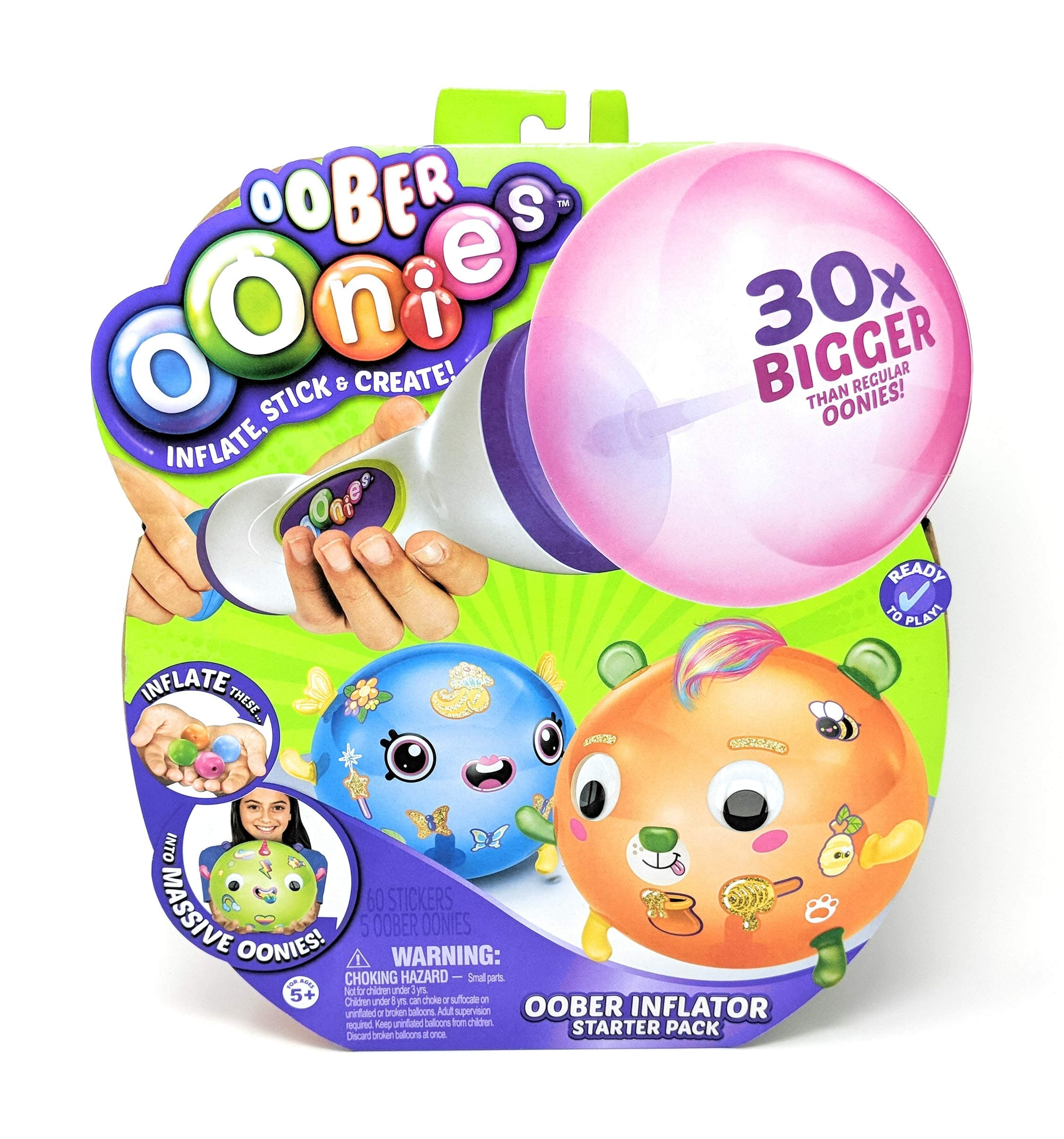 Oonies Oober Inflator Starter Pack + 3 Theme Refill Packs Bundle