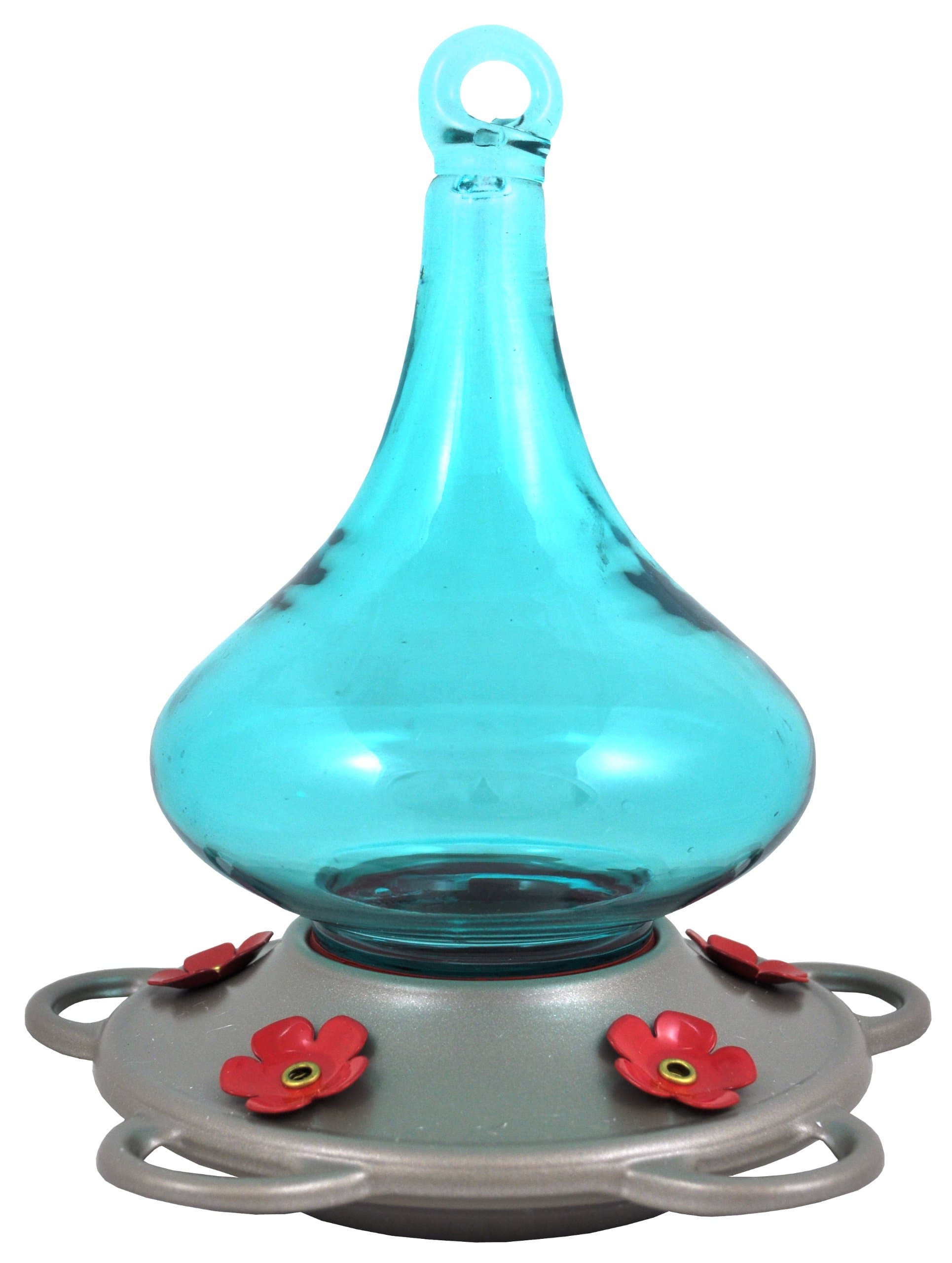 Bird Splendor U05030031 Classic Brands Paradise Decorative Glass Humming Bird Feeder, 12 Fluid Ounce, Blue/Silver