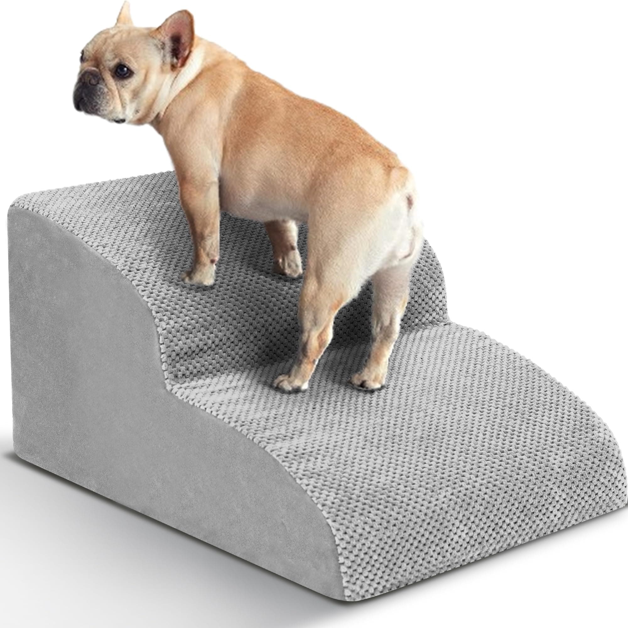 Heeyoo Dog Stairs for Small Dogs, High Density Foam Dog Ramp, Extra Wide Non-Slip Pet Steps for High Beds Or Couch, Soft Foam Doggie Ladder for Dogs Injured, Older Pets, Small Cats