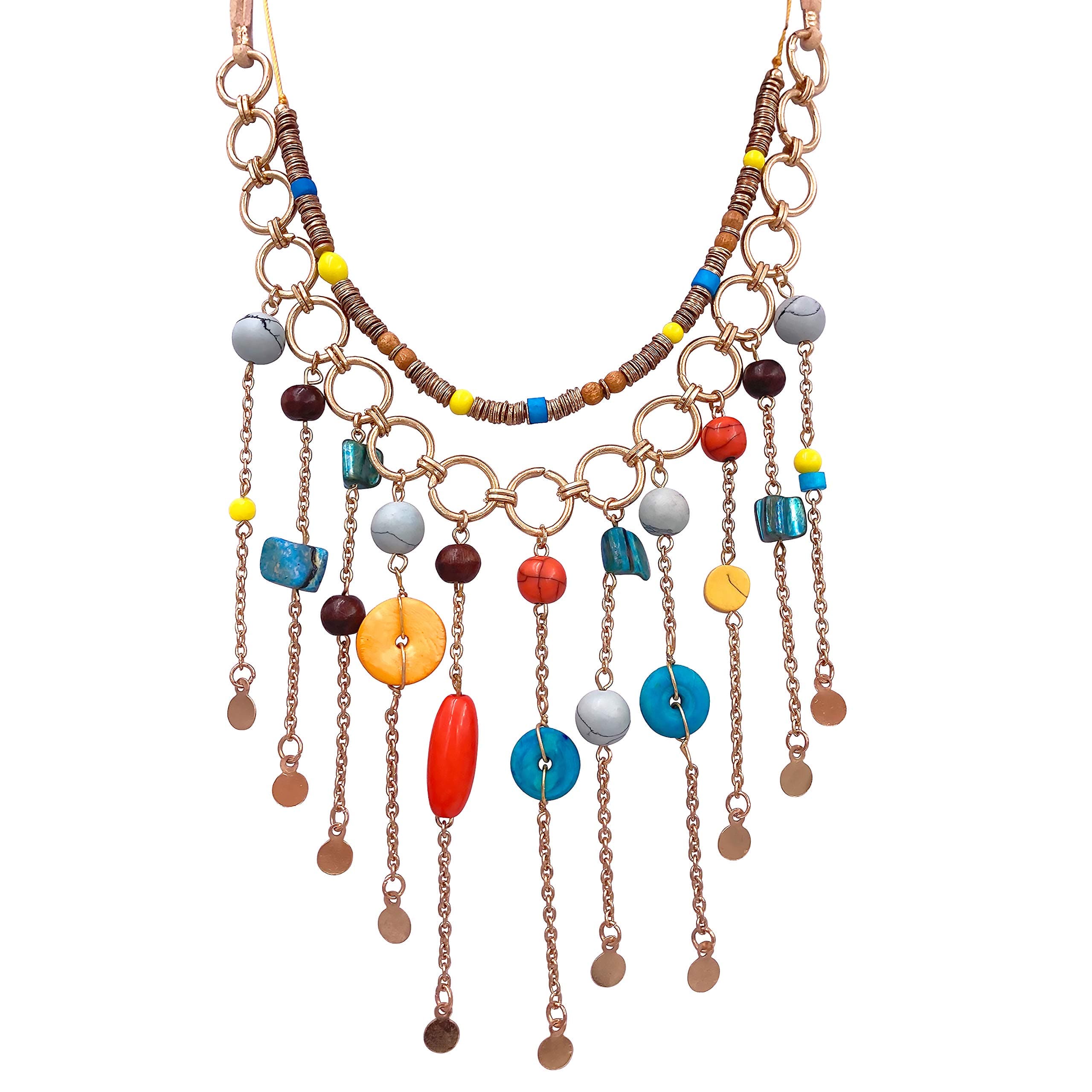 Lizzie Kay Beaded 3-Layer Sexy Waterfall Statement Necklace for Women