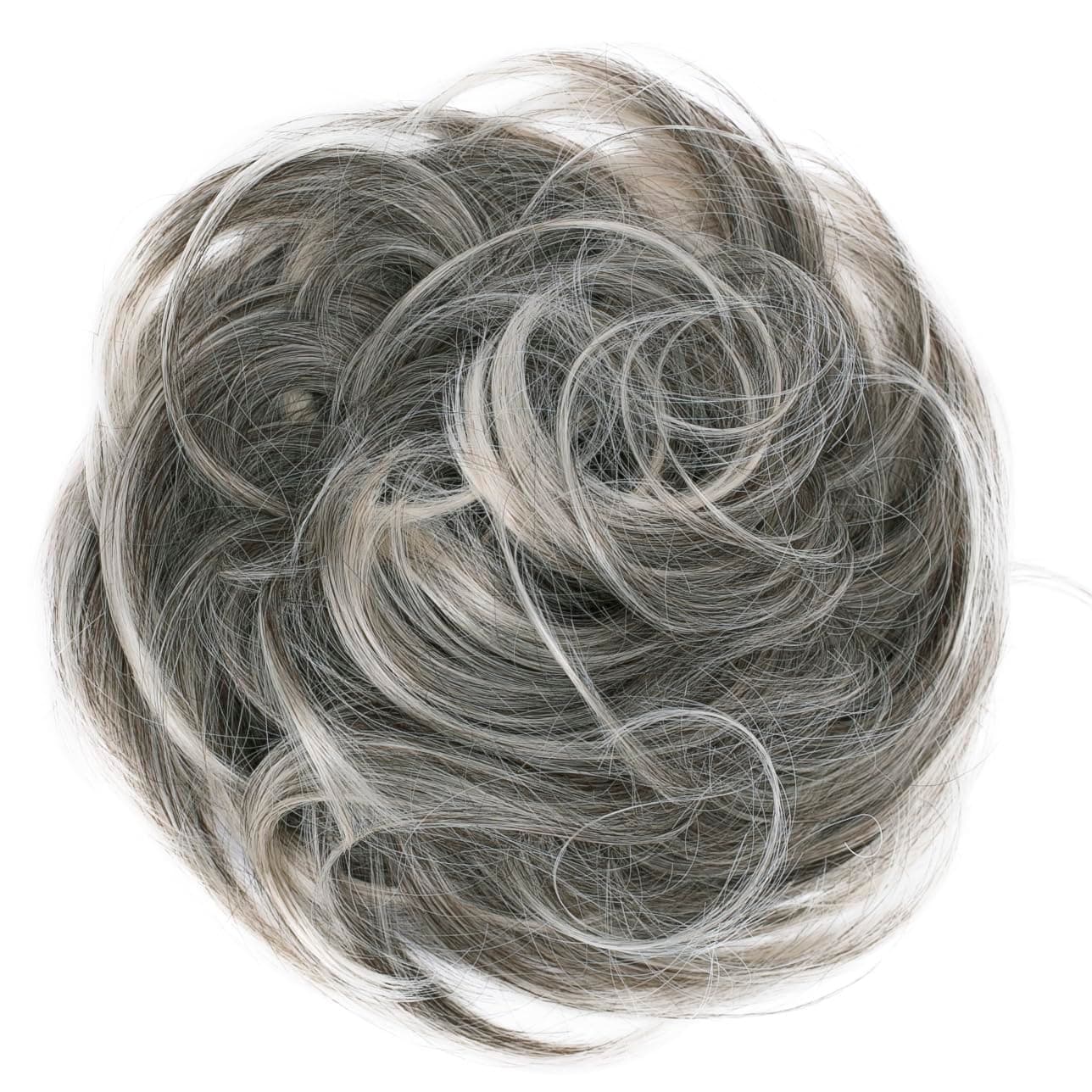 CAISHA Synthetic Fiber Hairpiece Scrunchie Scrunchy Updo Slightly Wavy Gray Blond Mix G21B