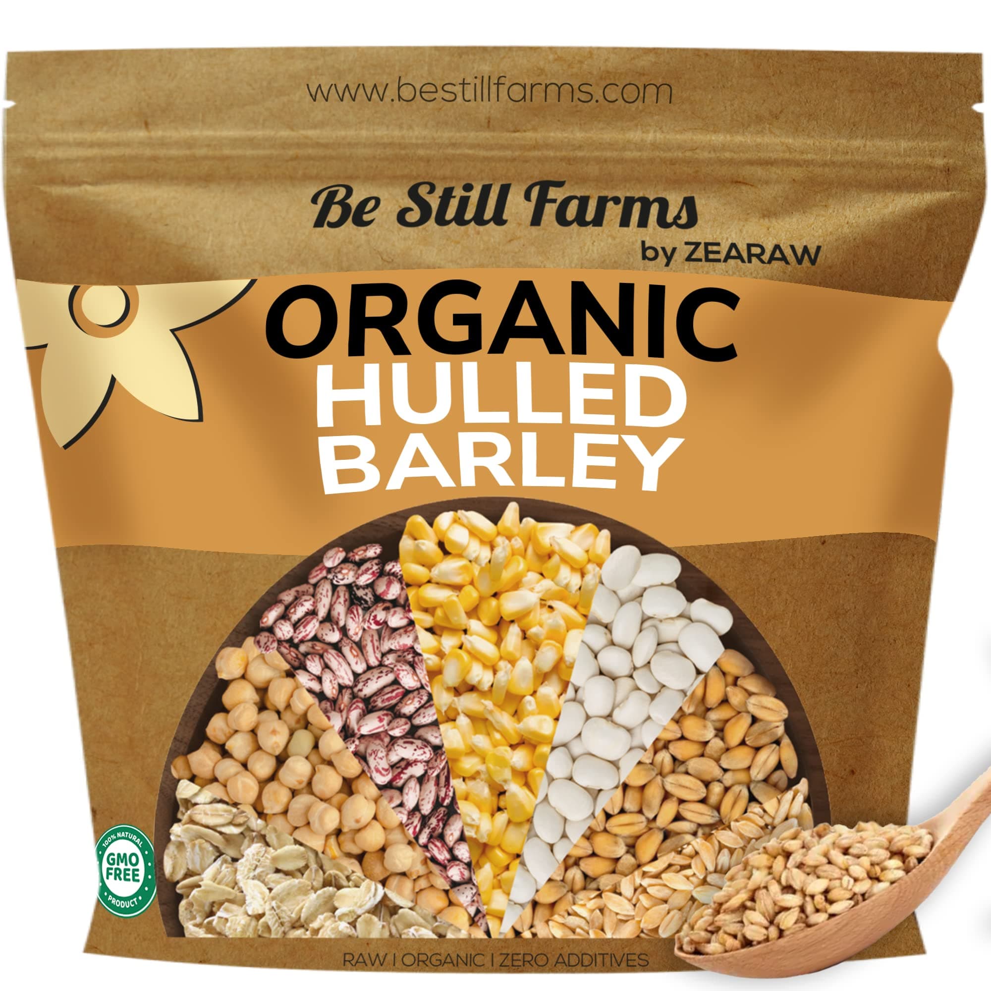 Organic Hulled Barley Grain (4.8lb) - Whole Barley Groat Seed Bulk - Great for Soup, Flour, Cereal, Home Brewing, Grinding - High in Fiber | USDA Certified | Vegan | Non-GMO