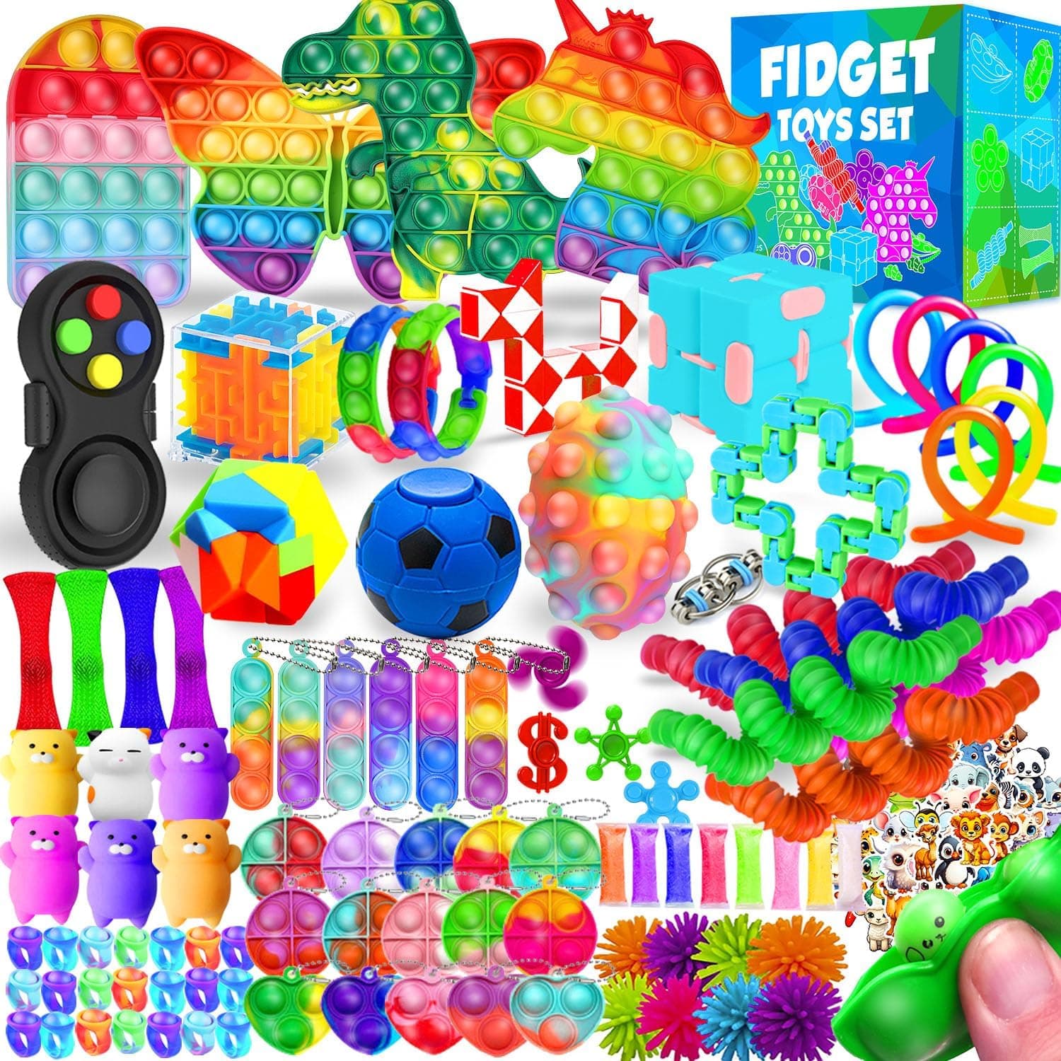 Fidget Toys, 120 Pack Party Favors for Kids 8-12 4-8, Sensory Toy for Autism Autistic Anxiety Children Boys Girls, Classroom Treasure Box Prizes Pinata Stocking Stuffers Gifts Carnival ADHD