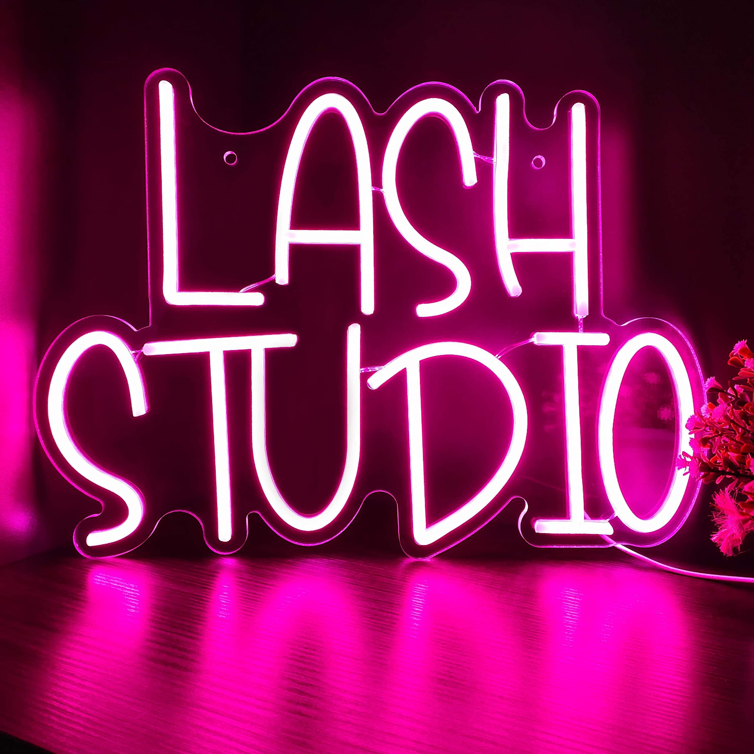 Lash Studio Neon Sign Lashes Room Decor LED Light Business Neon Signs for Lash Lounge, Beauty Salon, Office Decorations (Lash Studio)