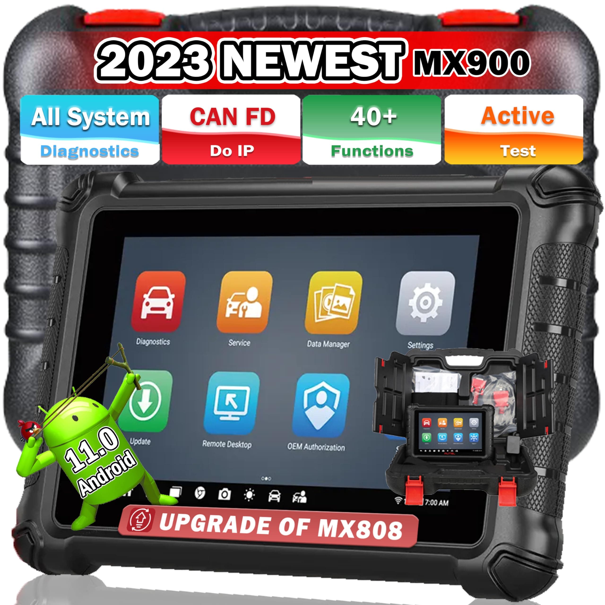 AutelMX900, Autel Scanner, 40+ Function, All System, CAN FD/Do IP, OE All System Scan, No-IP Limited, Upgrade MK808S MK808BT MX808S MK808Z Same as MK900, 3000+ Active Tests