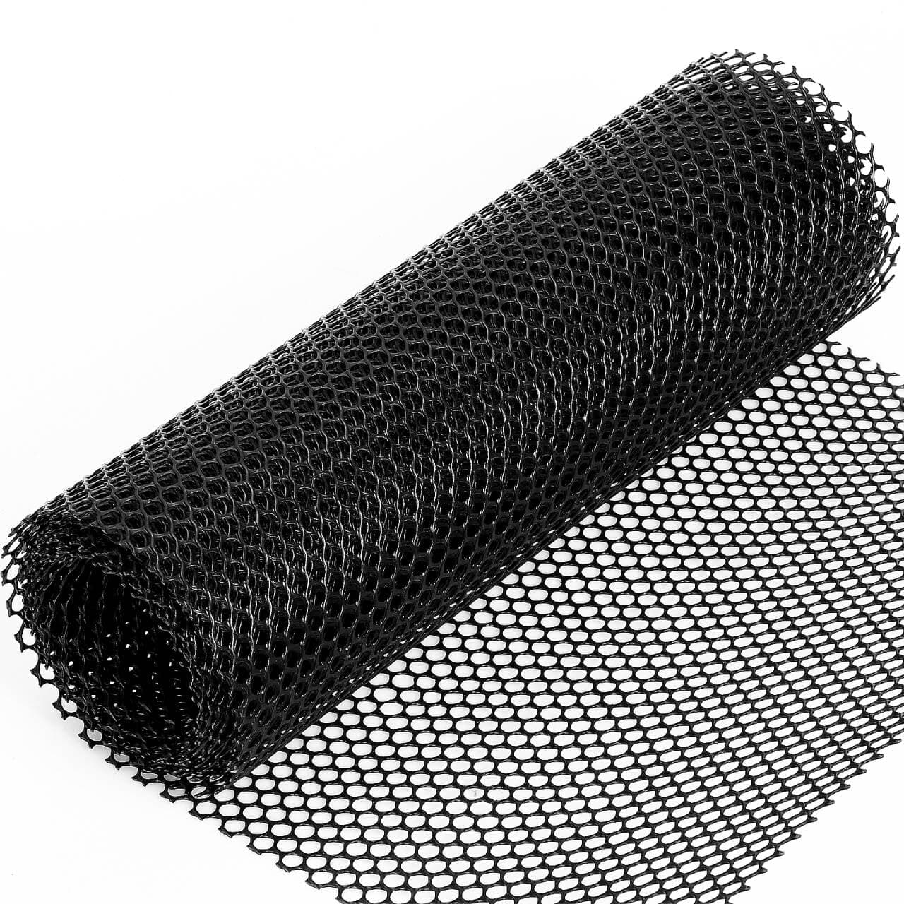 Plastic Wire Mesh Fencing Reusable Gardening Net Fence Sheet Chicken Wire Mesh Roll Poultry Breeding Netting Garden Balcony Protection Net Black with 25 Pcs Fixed Straps(0.3 x 3M)
