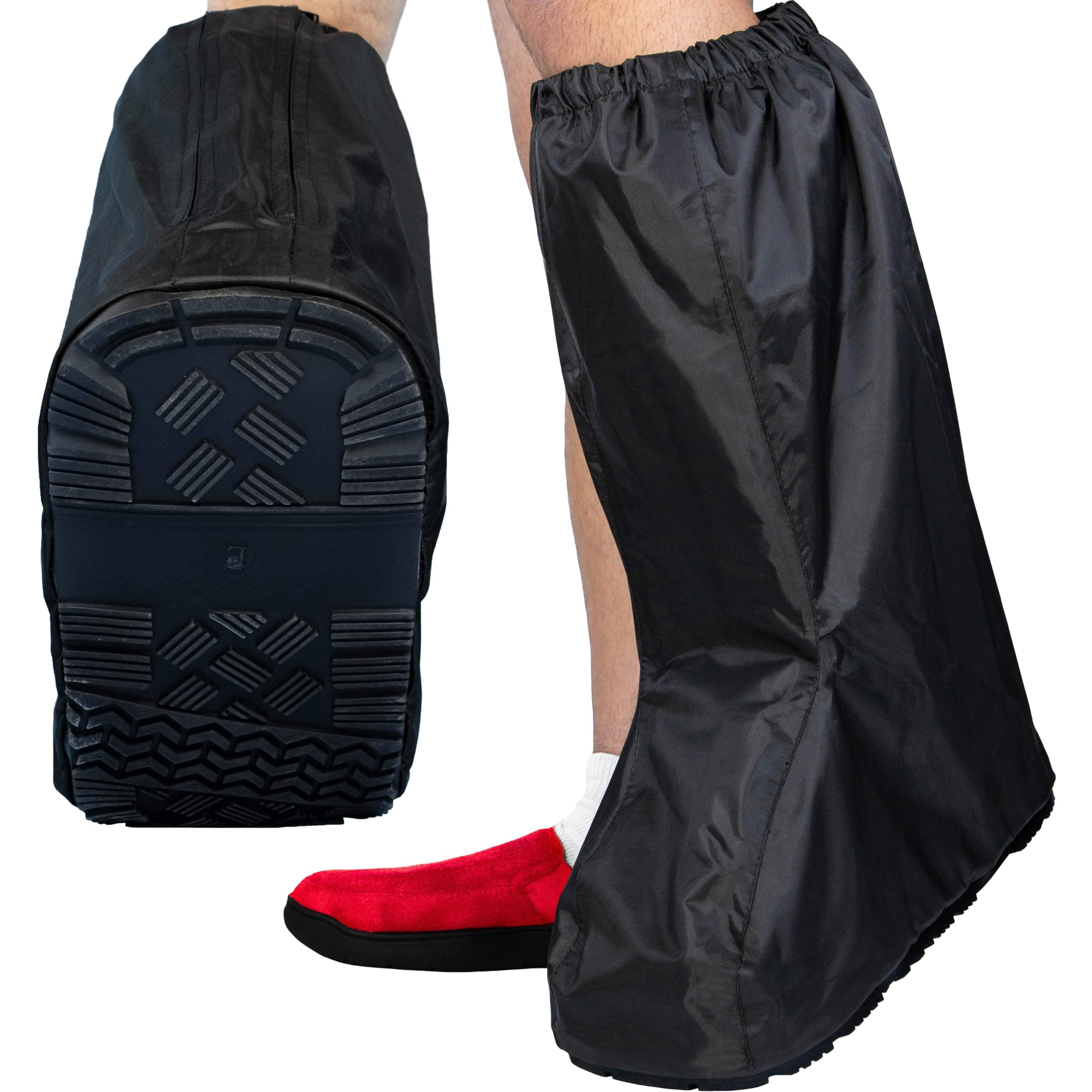 Omeer Water Resistant Walking Boot Cover for Medical & Orthopedic Boots With Anti-Slip, Heavy Duty Sole, Rain & Snow Resistant Medical Boot Protection (Large)