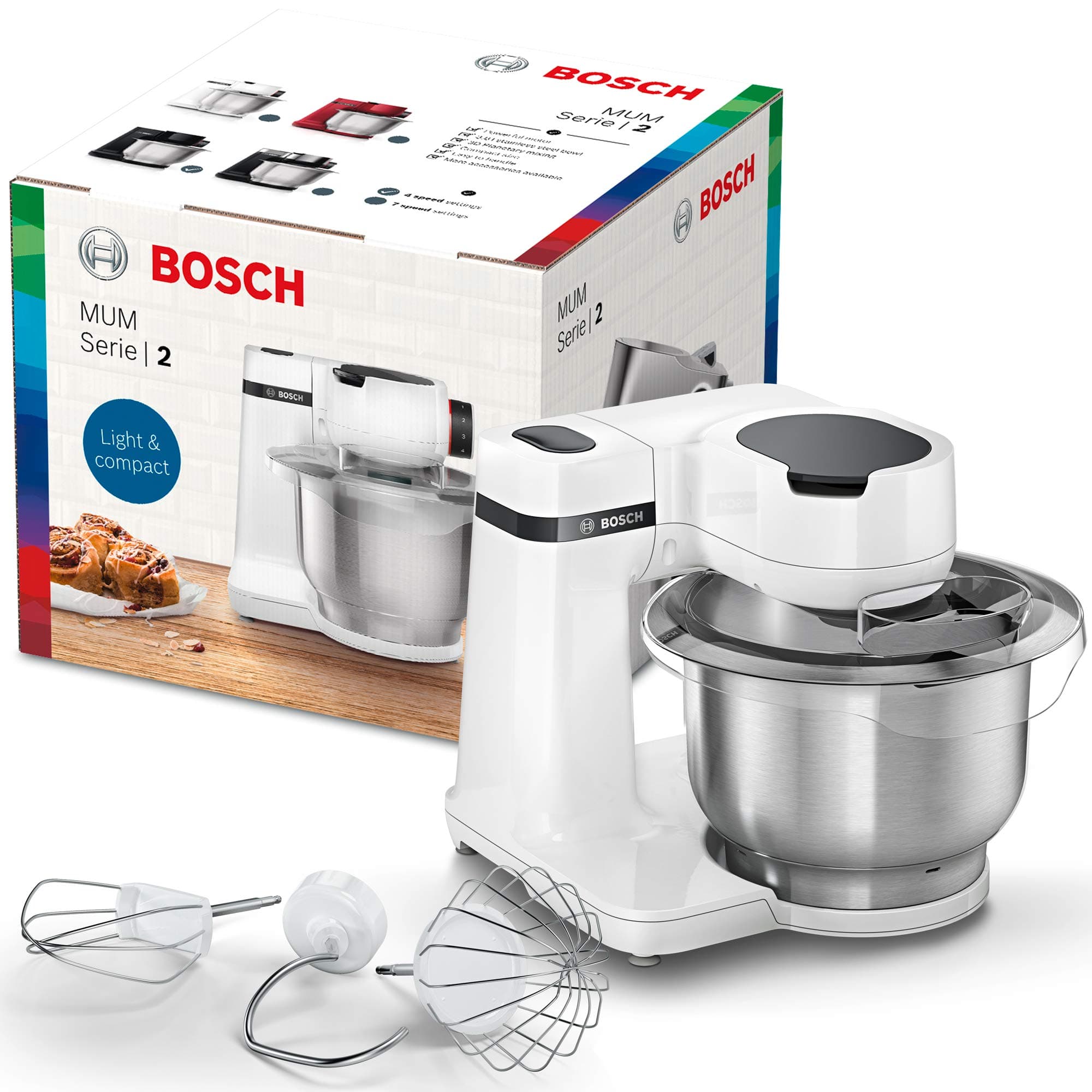 Bosch MUM Series | 2 – Kitchen Processor, 7000 W, 4 Speeds, White