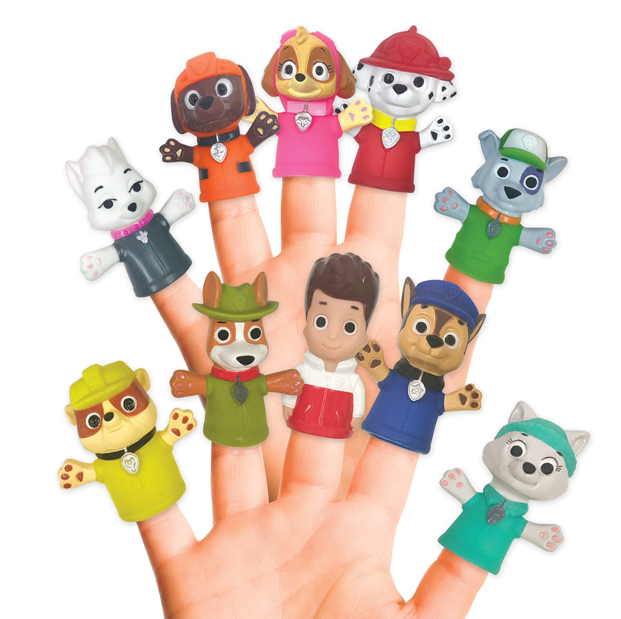 Ginsey Nickelodeon PAW Patrol 10 Piece Finger Puppet - Party Favors, Educational, Bath Toys, Story Time, Beach Toys, Playtime