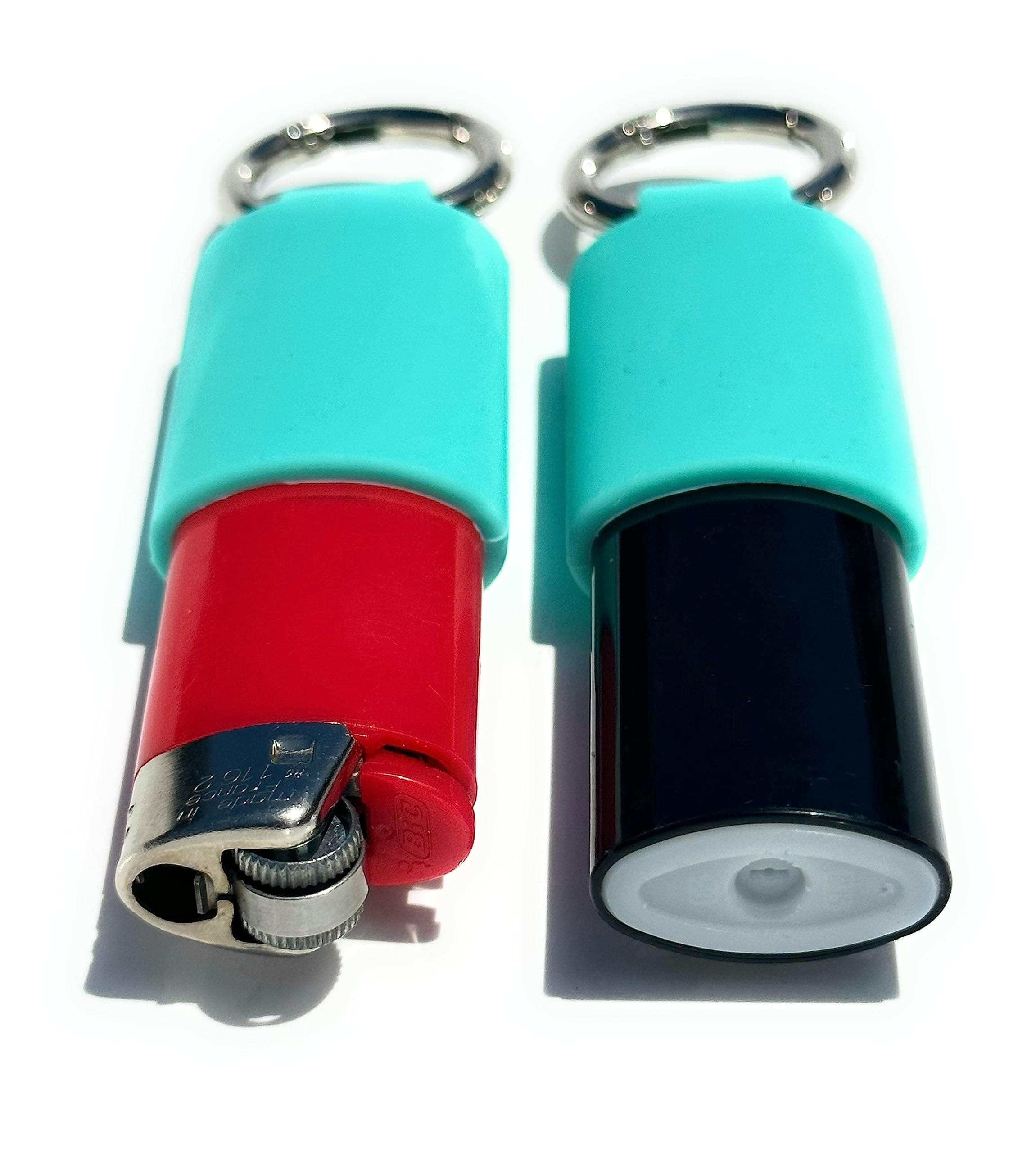 Lighter Locators - Keychain Lighter Safety Caps | 16 Colors | Lighters Not Included | Lighter Holder Keychain with Spring Clips | Lighter Keychain Accessories for BIC Lighters (Aqua Blue)