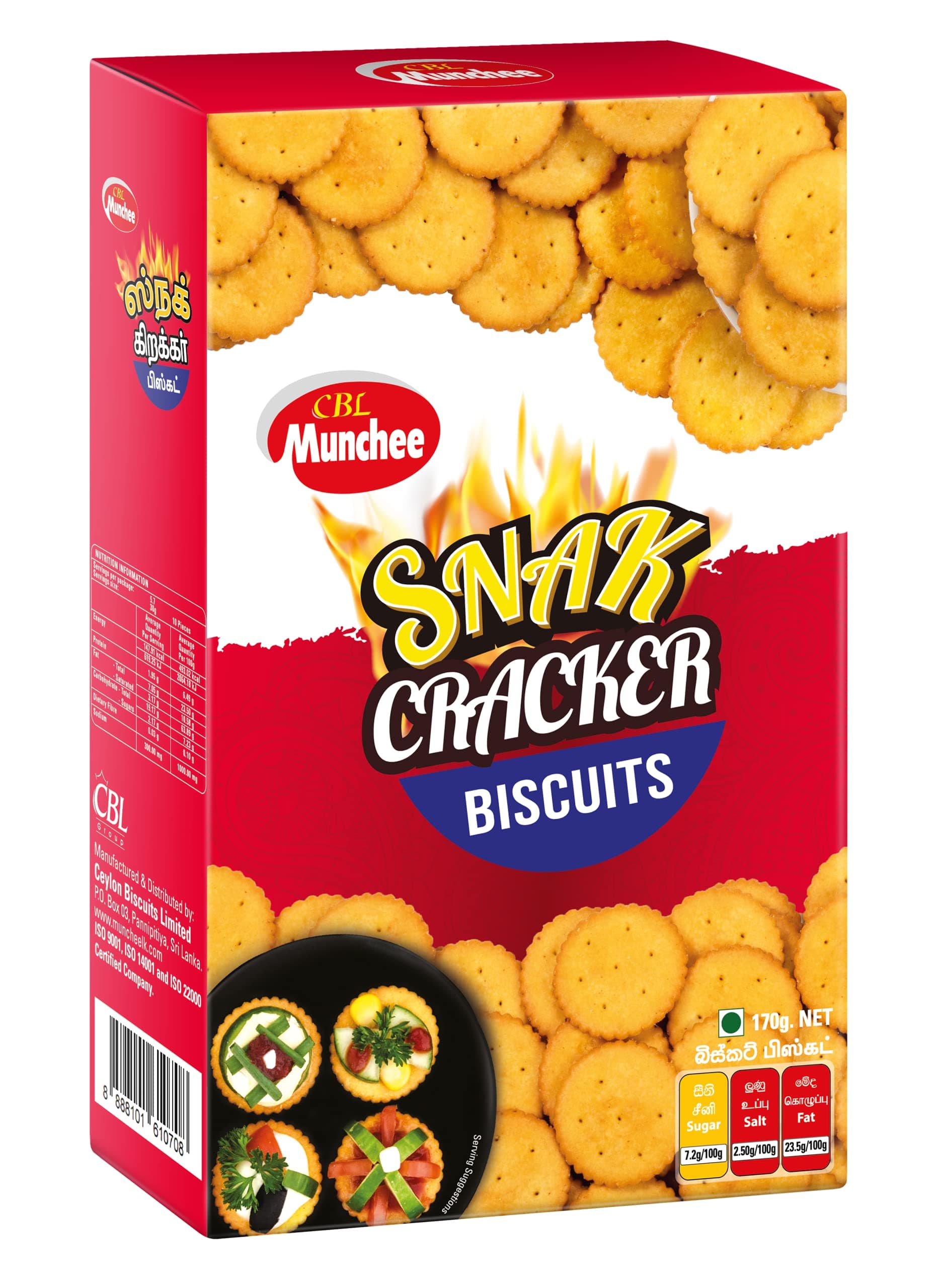 Munchee Snack Cracker Biscuits Pack of 6