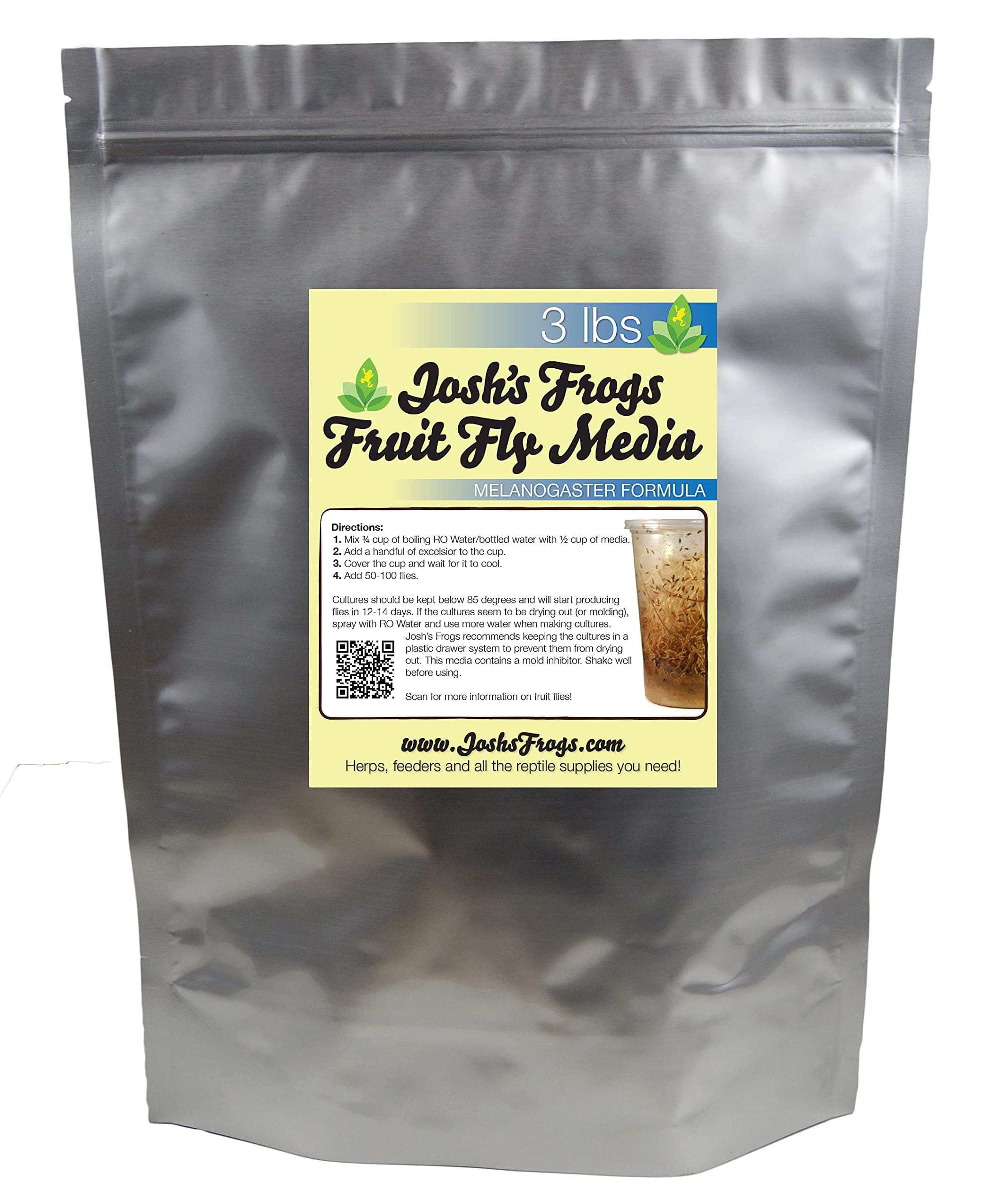 The Best MELANOGASTER Fruit Fly Food Media (3 lbs/2.7 Quarts - Makes 20 Fruit Fly Cultures)