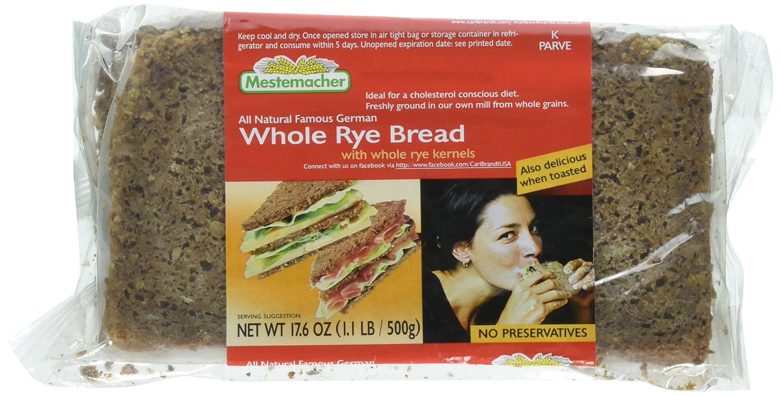 Mestemacher, Bread Whole Rye, 17.6 Ounce
