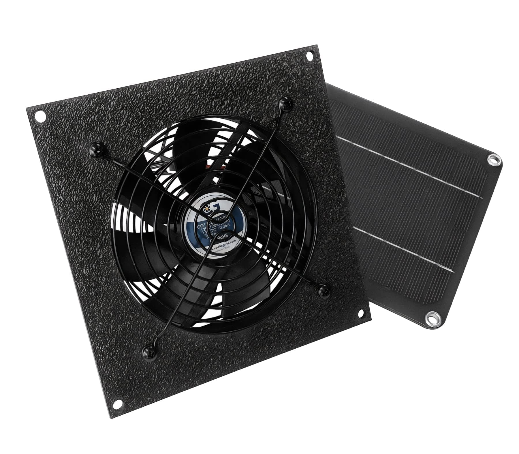 coolerguys Small Solar Powered Waterproof Fan Kit for Small Chicken Coops, Greenhouses, Doghouses, Sheds, And Other Enclosures