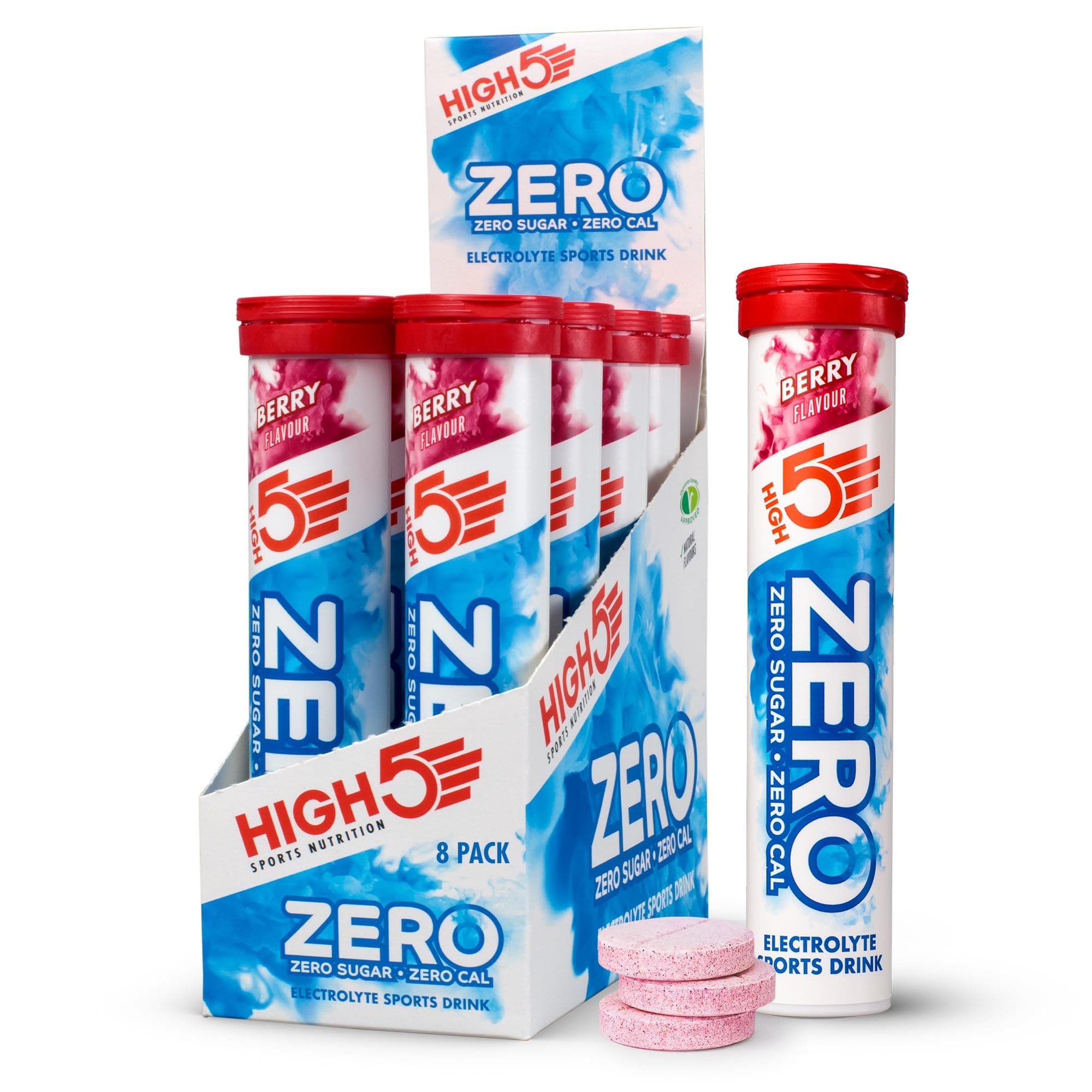 – HIGH5 ZERO Electrolyte Tablet - Hydration Tablets Enhanced with Vitamin C - 0 Calories & Sugar Free - Boost Hydration, Performance & Wellness - Berry, 160 Tablets (20x, Pack of 8)