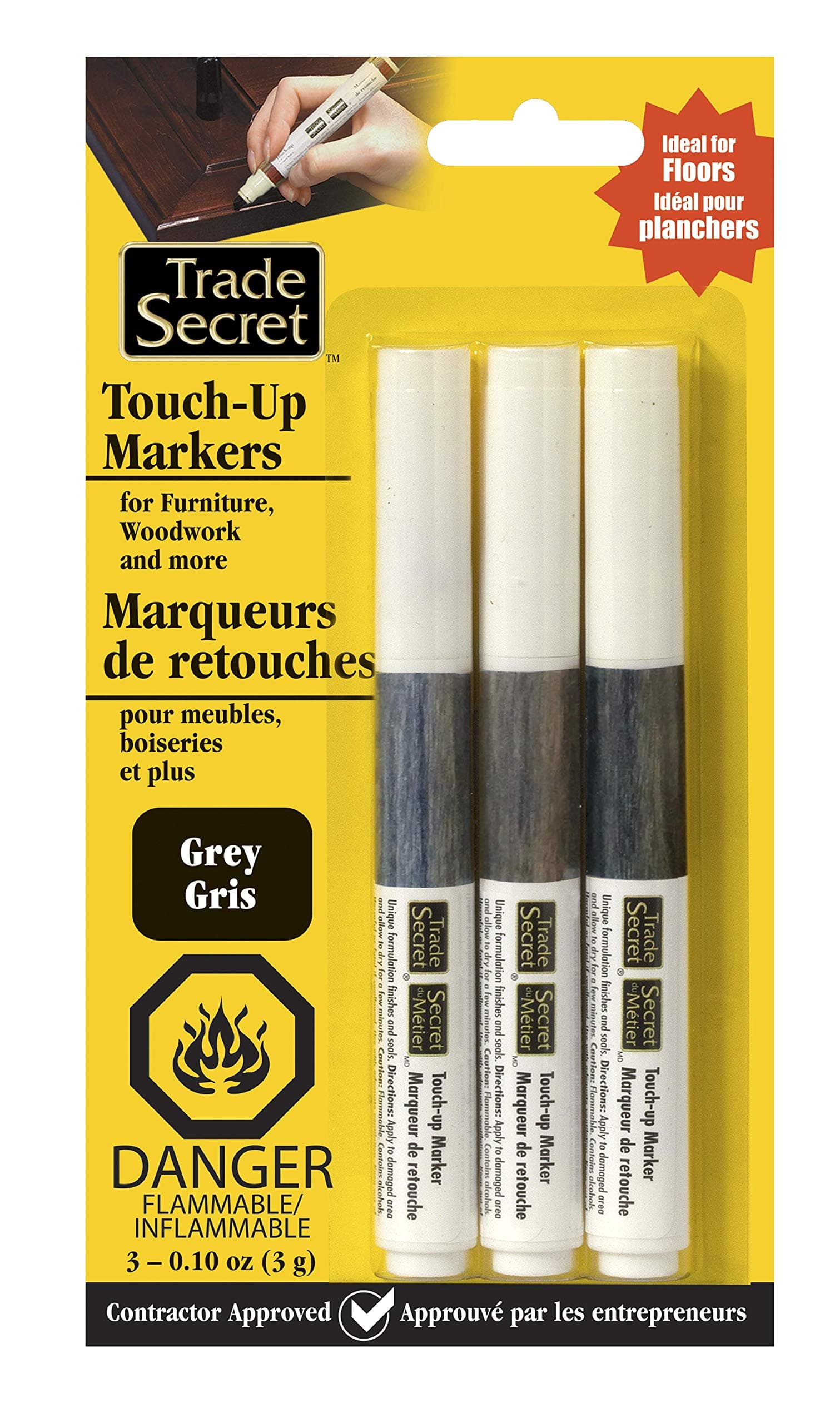 Trio Touch-Up Furniture Repair Markers (Grey Trends), Covers Nicks and Scratches, Floors, Cabinets, Tables