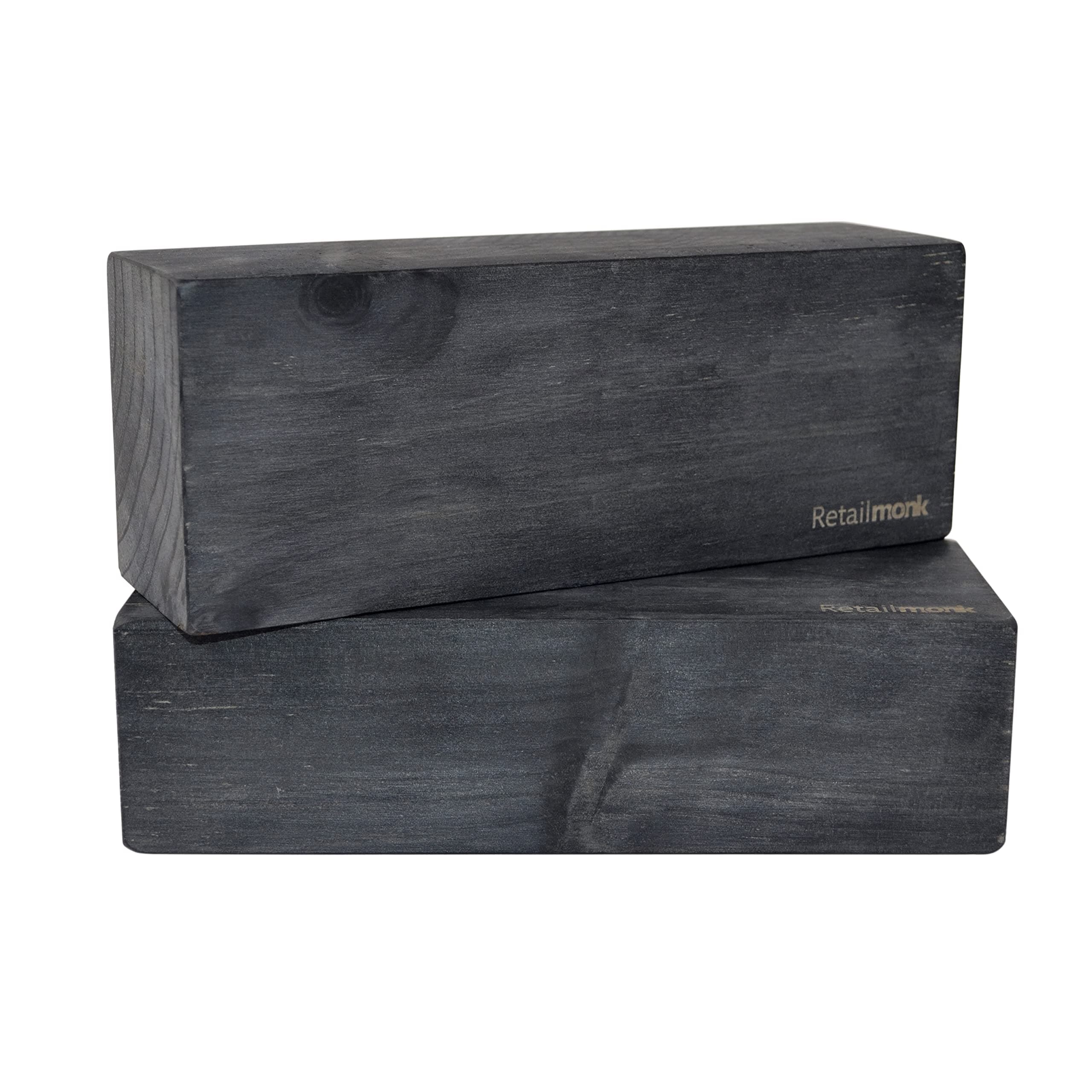 Retailmonk Wooden Yoga Blocks | Eco-Friendly Yoga Brick | Great for Fitness, Gym and as a Yoga Auxiliary Tool | Improve Strength, Stability, Flexibility and Aid Balance (Small) (2 Piece)