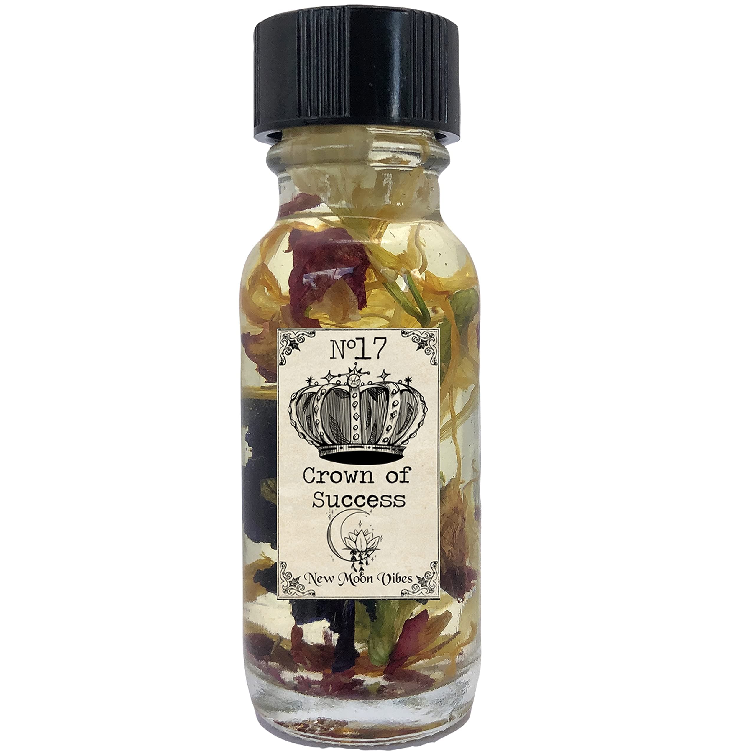 Crown of Success Conjure Intention Oil .5 Oz Bottle Pagan Hoodoo Wicca Herbs & Essential Spiritual Oil Infused Money Love Overcome Fear Power Desire Romance Achievement Financial Success