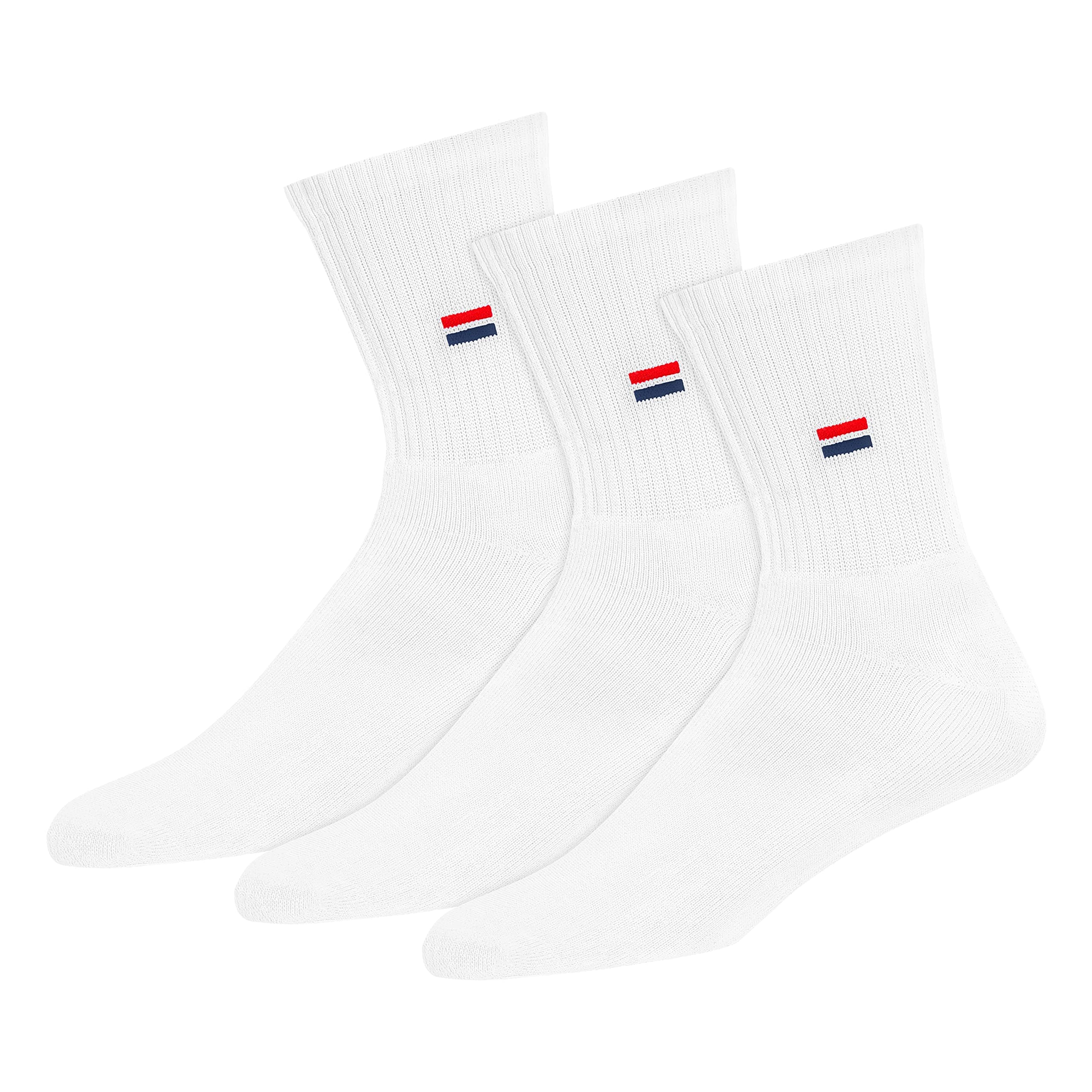 Men's Solid Cotton Cushion Comfort Crew Socks, Pack of 3 (Free Size)