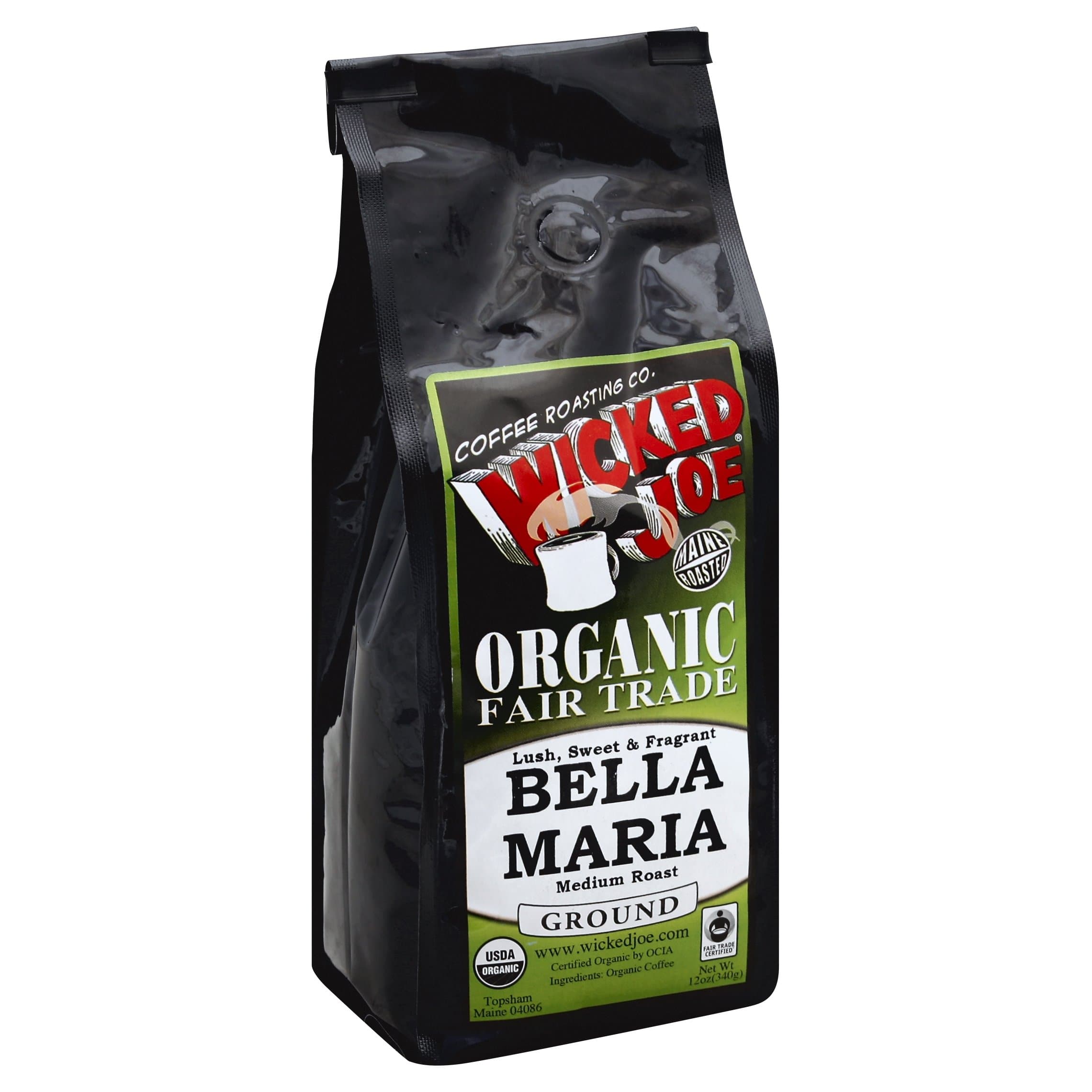 Wicked Joe Organic Bella Maria Medium Roast Ground Coffee, 12 Ounce (Pack of 6)