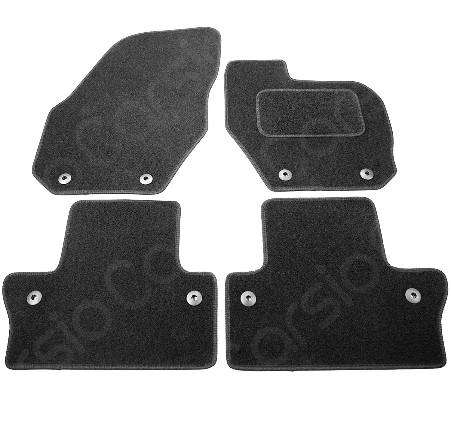 Carsio Carpet Car Mats For Volvo V60 2011 2018 (Manual) 4 Piece Set Tailored Fit Floor Mat Complete Accessory Black Custom Fitted - All Weather, Anti-Slip Backing & Black Trim