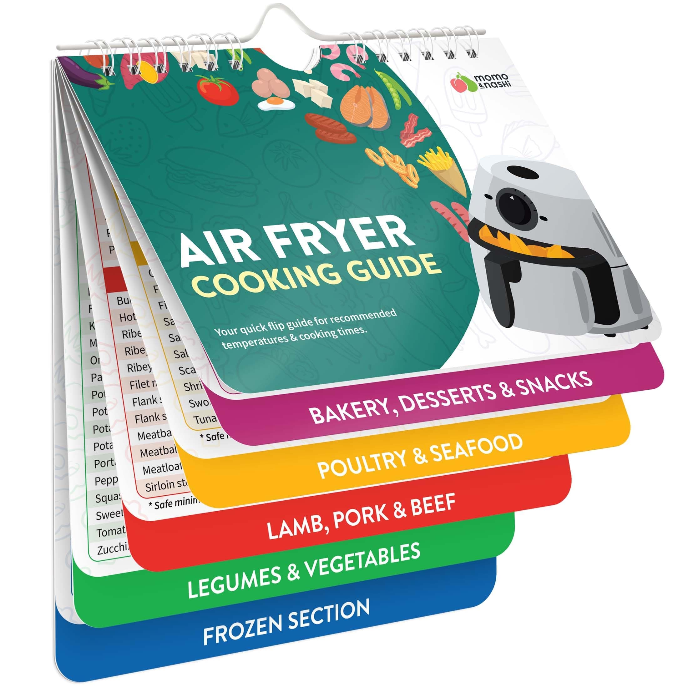 Air Fryer Cheat Sheet Magnets Cooking Guide Booklet - Cookbooks Liners Fryers Kitchen Gifts Gadgets 2024 Accessories Airfryer