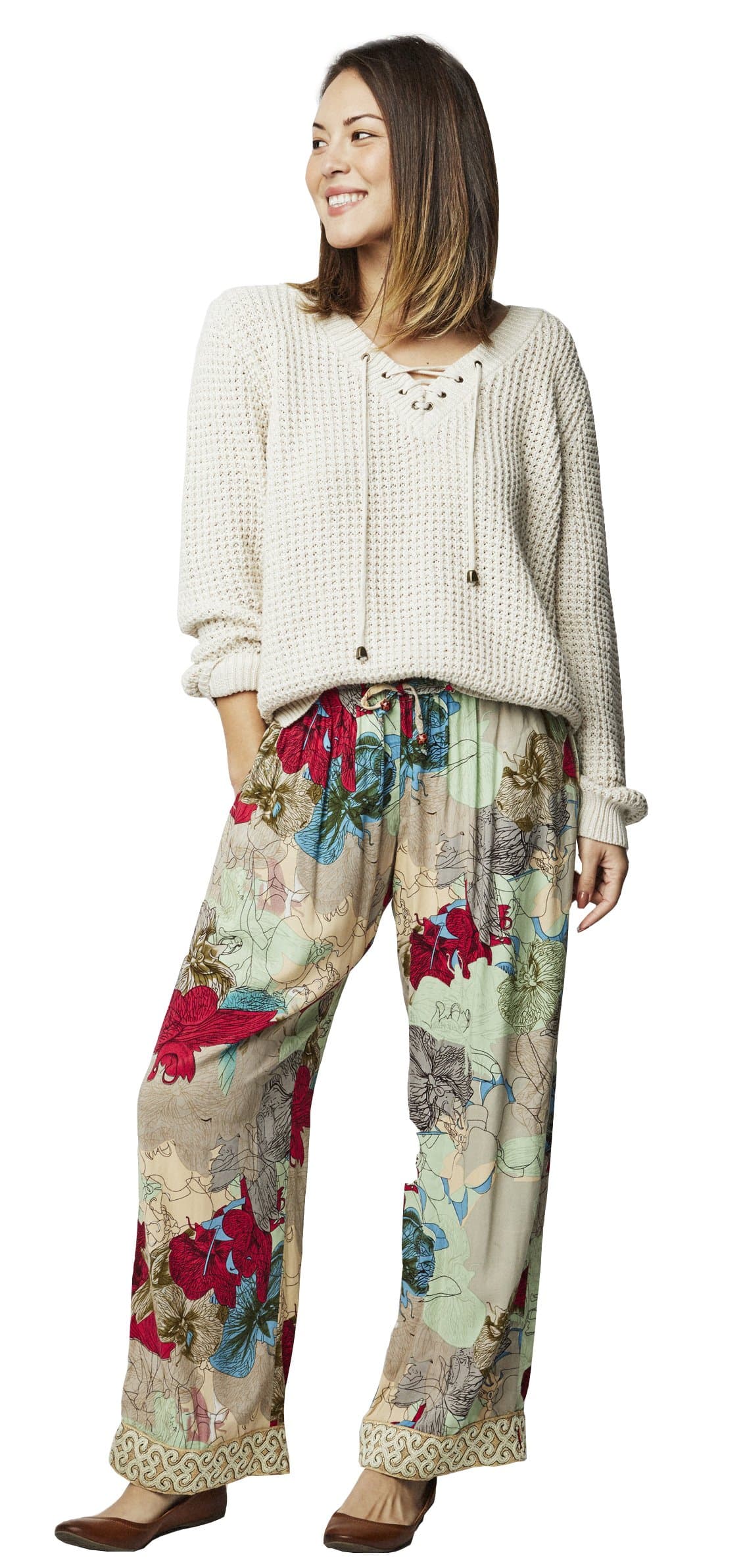 Sudara Women’s Pajamas Anju Print PUNJAMMIES, Sleepwear, Boho Loungewear Pants - Ethically Made, Comfortable