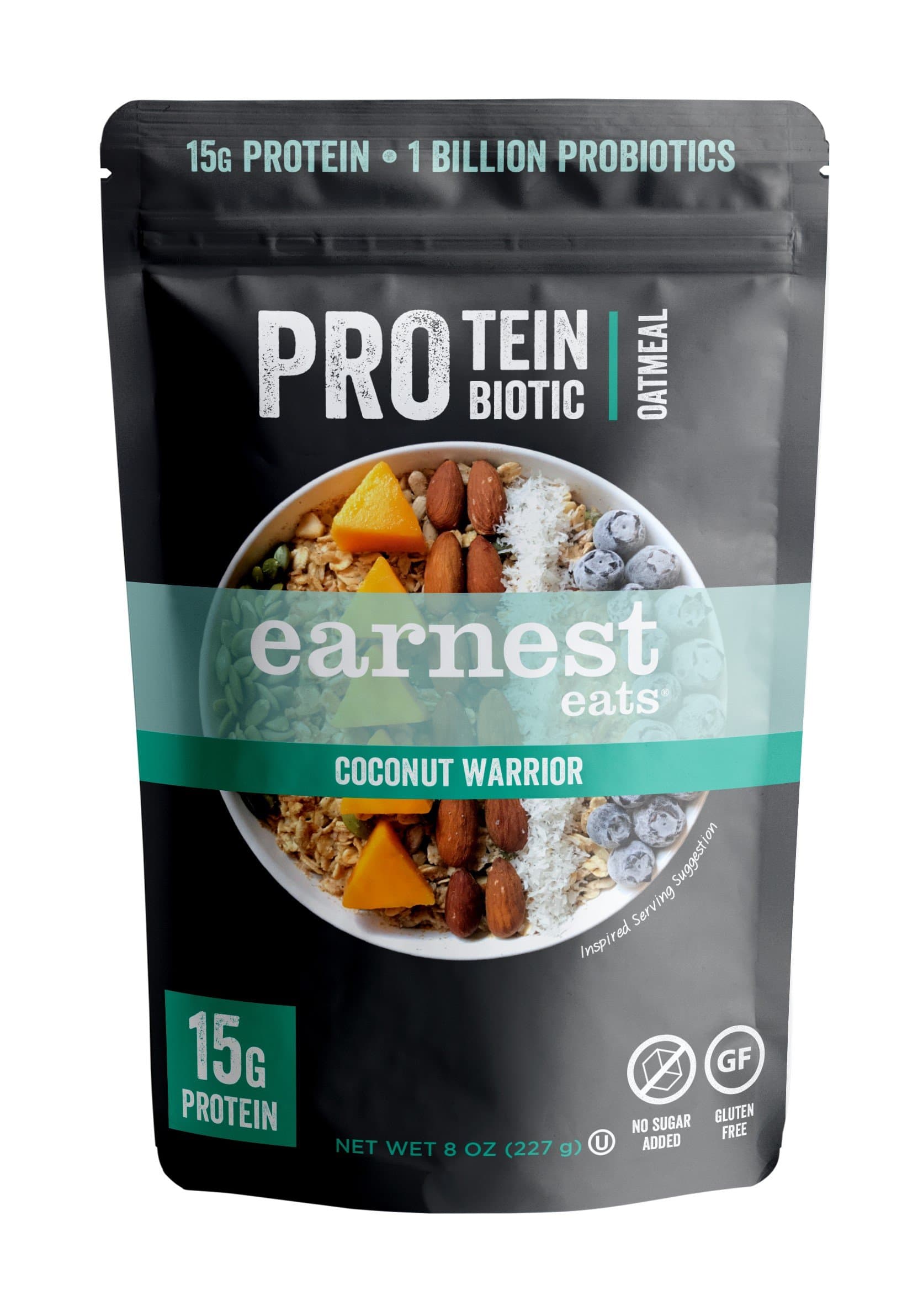 Earnest Eats Pro: Protein + Probiotic Superfood Oatmeal, Gluten Free, 15g Protein, Coconut Warrior, 8 Oz