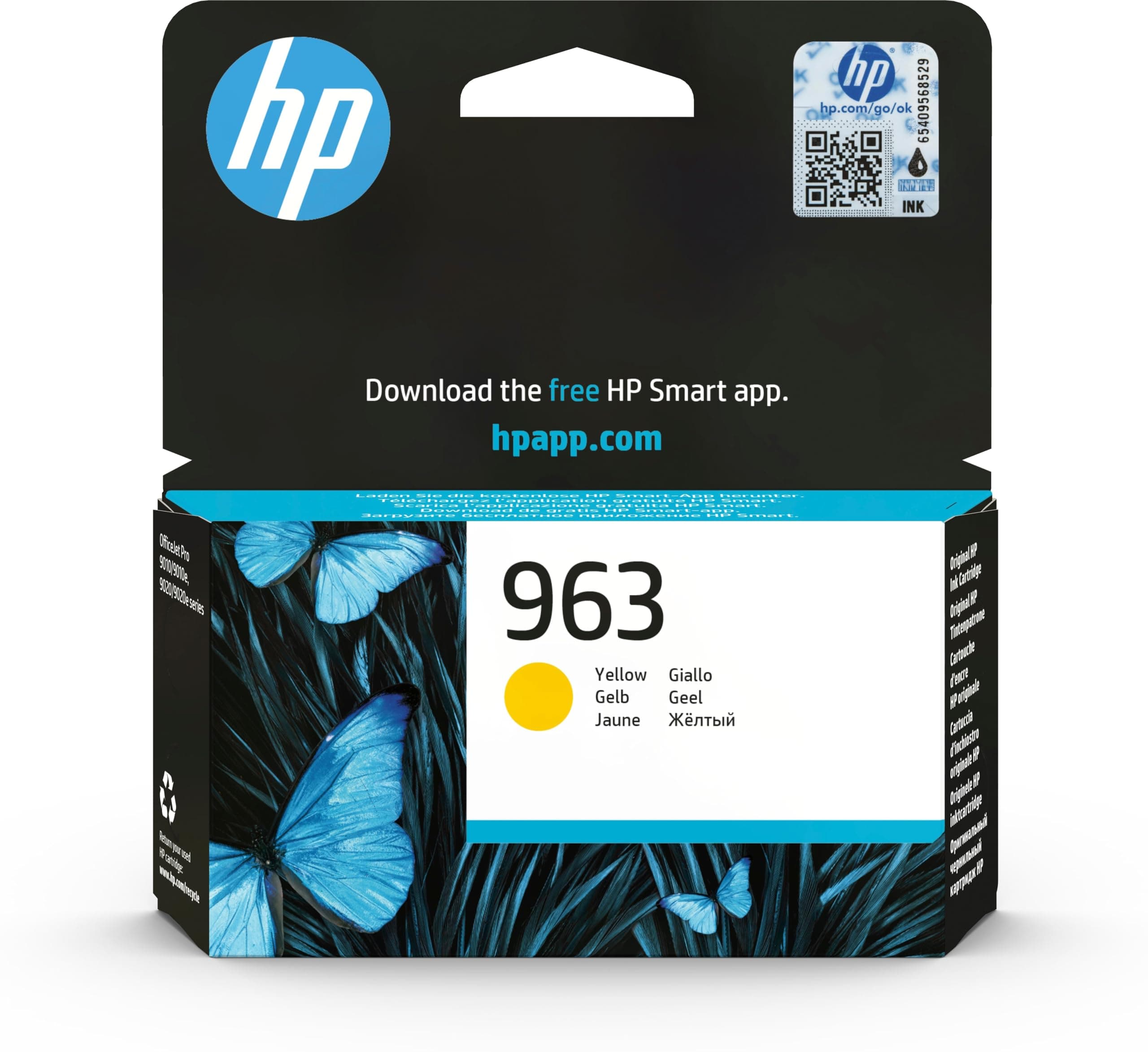 HP 963 Yellow Original Ink Cartridge|Yellow|700 pages|HP OfficeJet Pro 9010, 9013, 9020, 9023|3JA25AE.