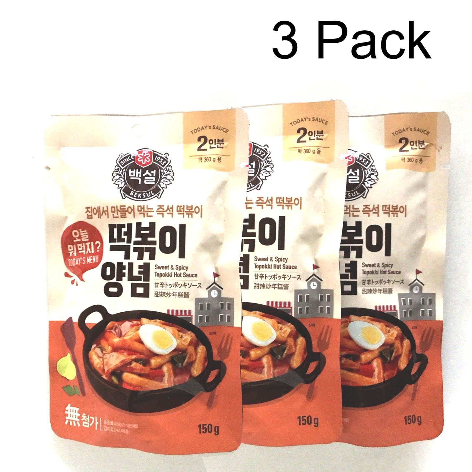 Korean Sweet & Spicy TTeokbokki Hot Sauce Stir-fried squid Bulgogi Gochujang (Pack of 3)