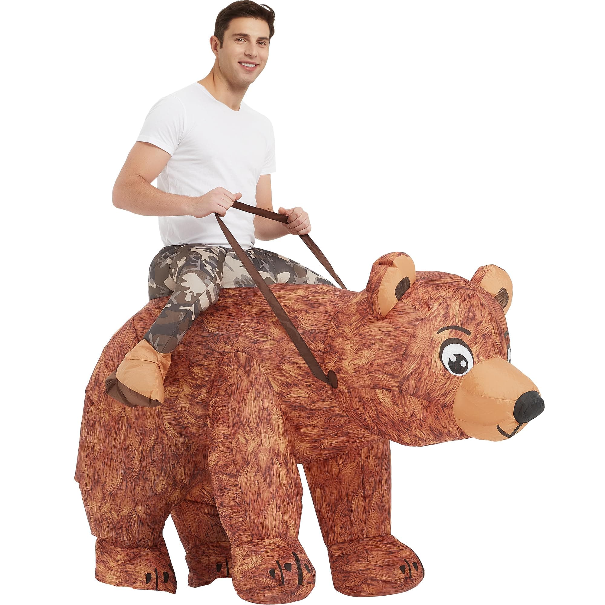 Inflatable Costume Adult,Blow up Ride Bear Suit,Halloween Costumes for Men Women