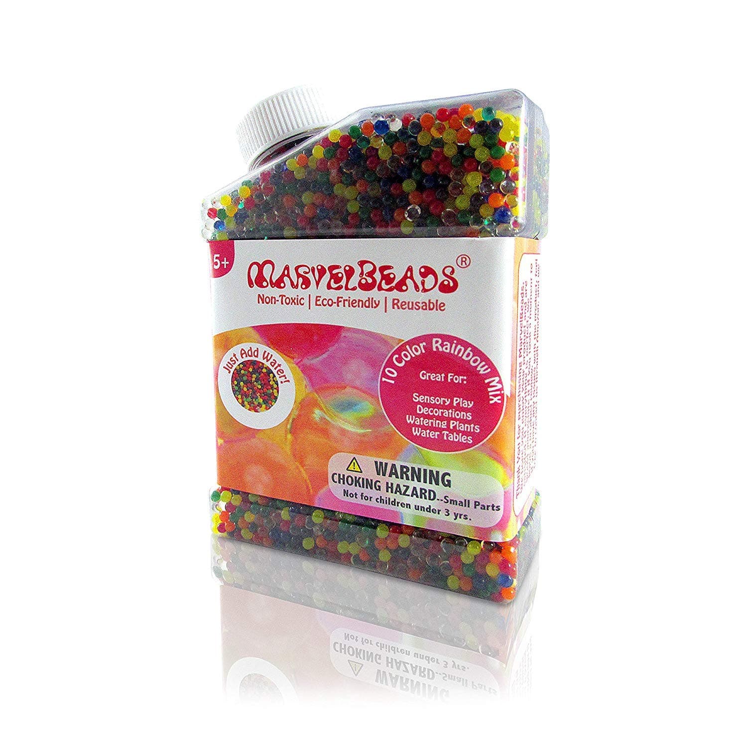 9.5oz Water Beads [Non-Toxic] Fully Certified, Rainbow Mix for Kids Sensory Play and Spa Refill BPA & Phthalate Free (Over Half Pound)