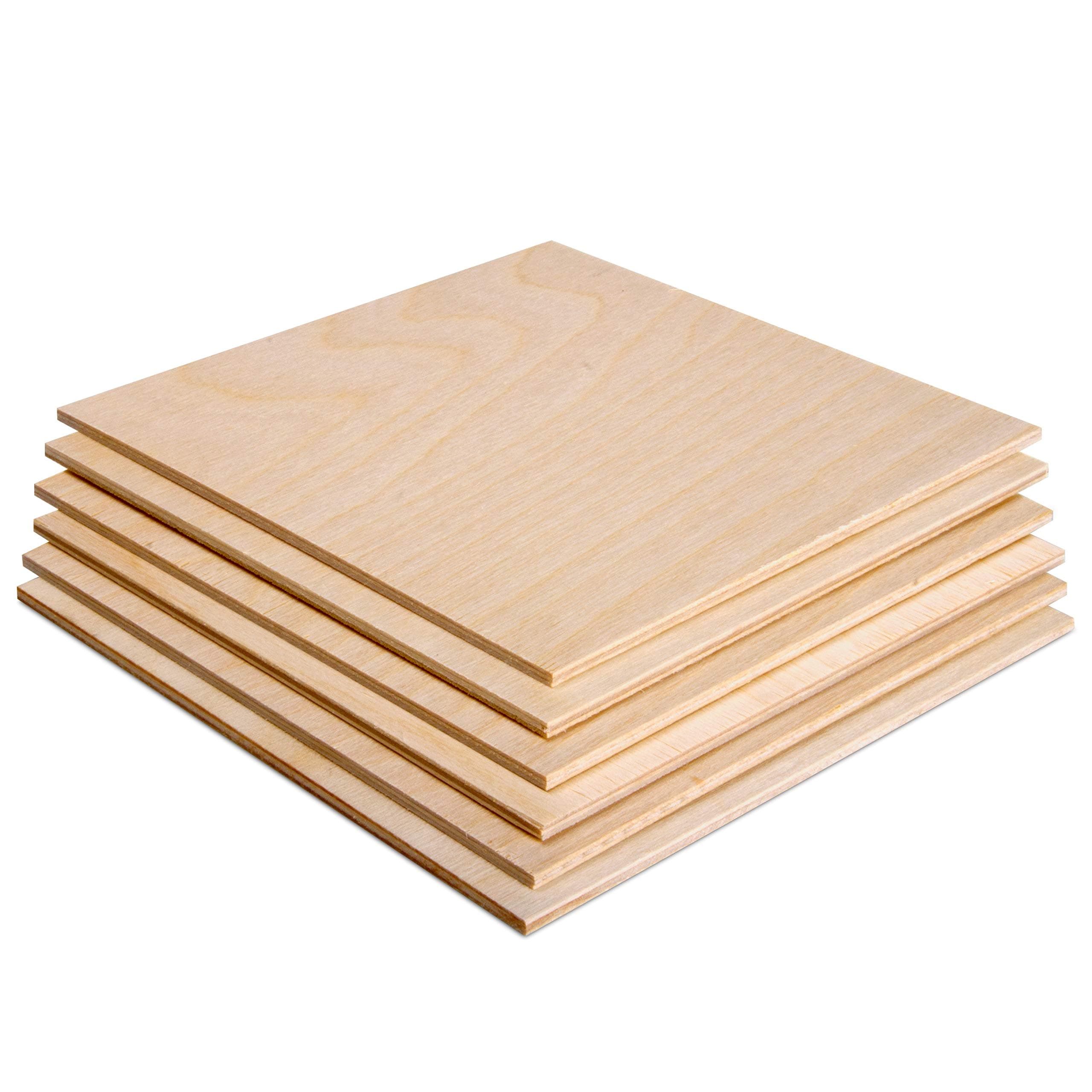 3MM 1/8" x 12" x 12" Baltic Birch Plywood – B/BB Grade (6pk) Perfect for Arts and Crafts, School Projects and DIY Projects, Drawing, Painting, Wood Engraving, Wood Burning and Laser Projects
