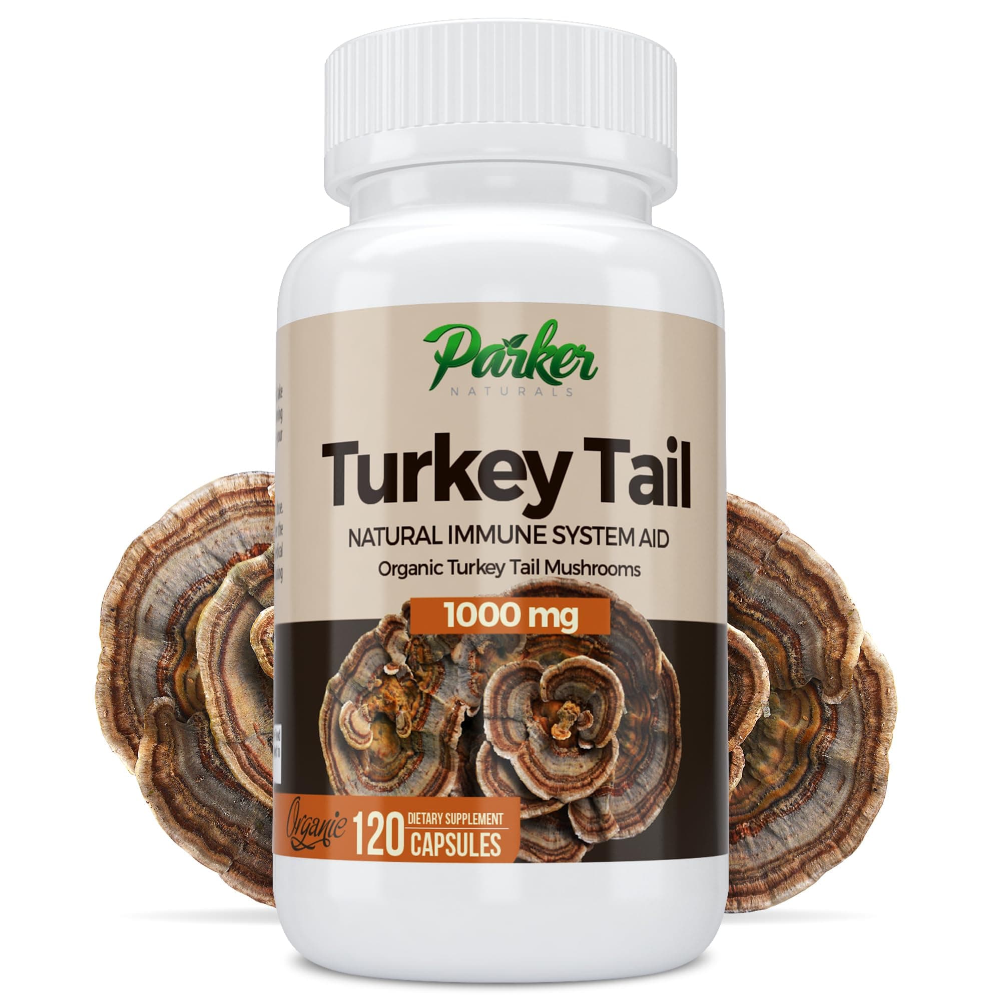 Premium Organic Turkey Tail Mushroom Capsules Supports Immune System Health. Nature's Original Superfood. 120 Capsules. Made in The USA!