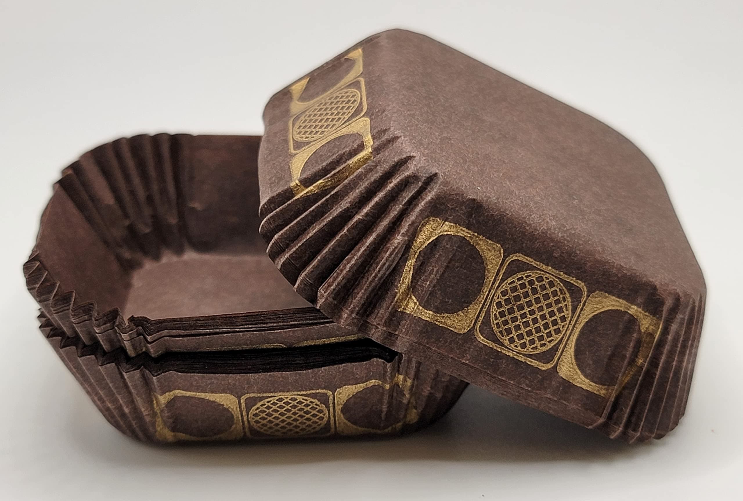 NCS Domino Brown Square Cupcake Baking Liners - 50 Count