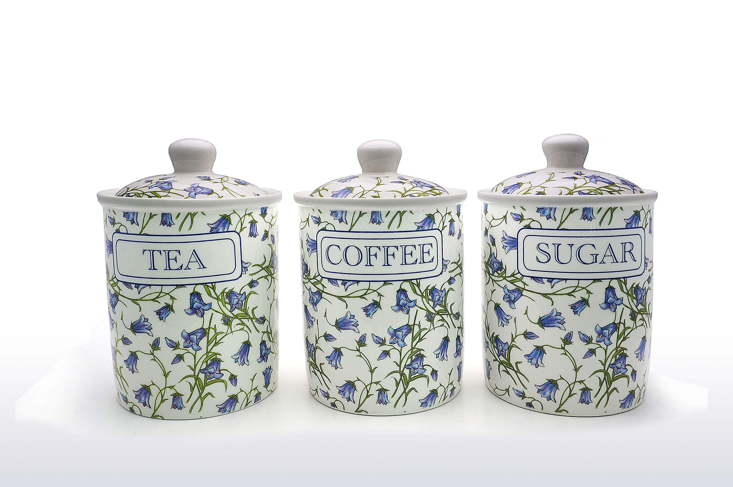 Bluebell FINE China Tea Coffee Sugar CANISTERS/Jars Free UK DELIVERY