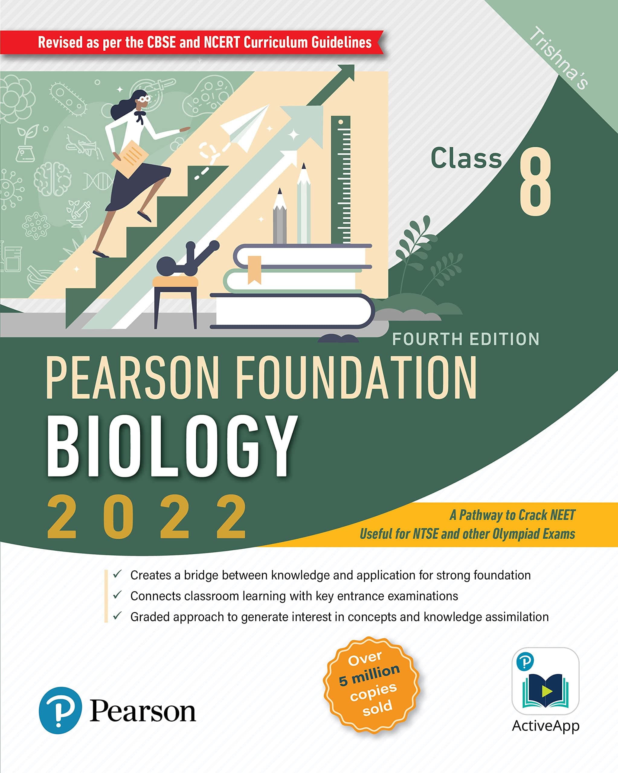 Pearson Foundation Biology Class 8 | Fourth Edition| Includes Active App -To gauge Self Preparation| By Pearson