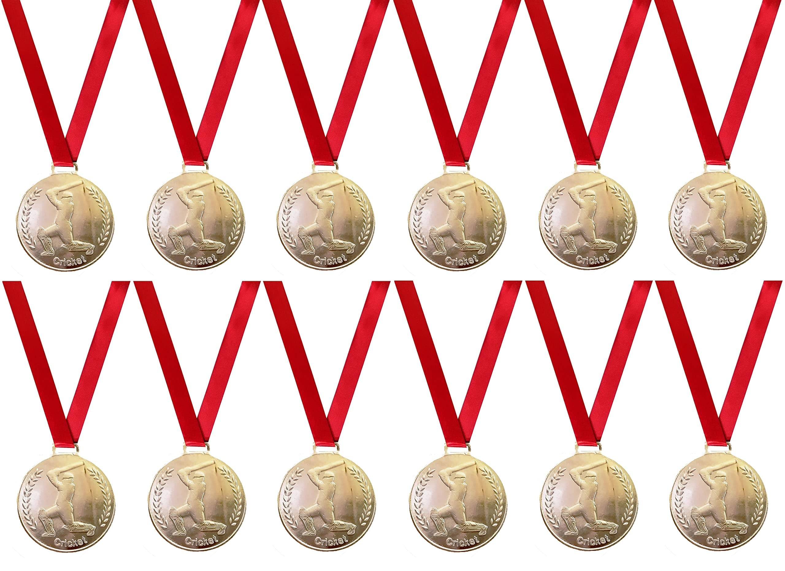 Be Win Cricket Medal for Man of The Match, Best Batsmans, Best Bowlers, Best Man of The Series & All Events of Cricket (Silver, 3 PCS Medals & TAG)