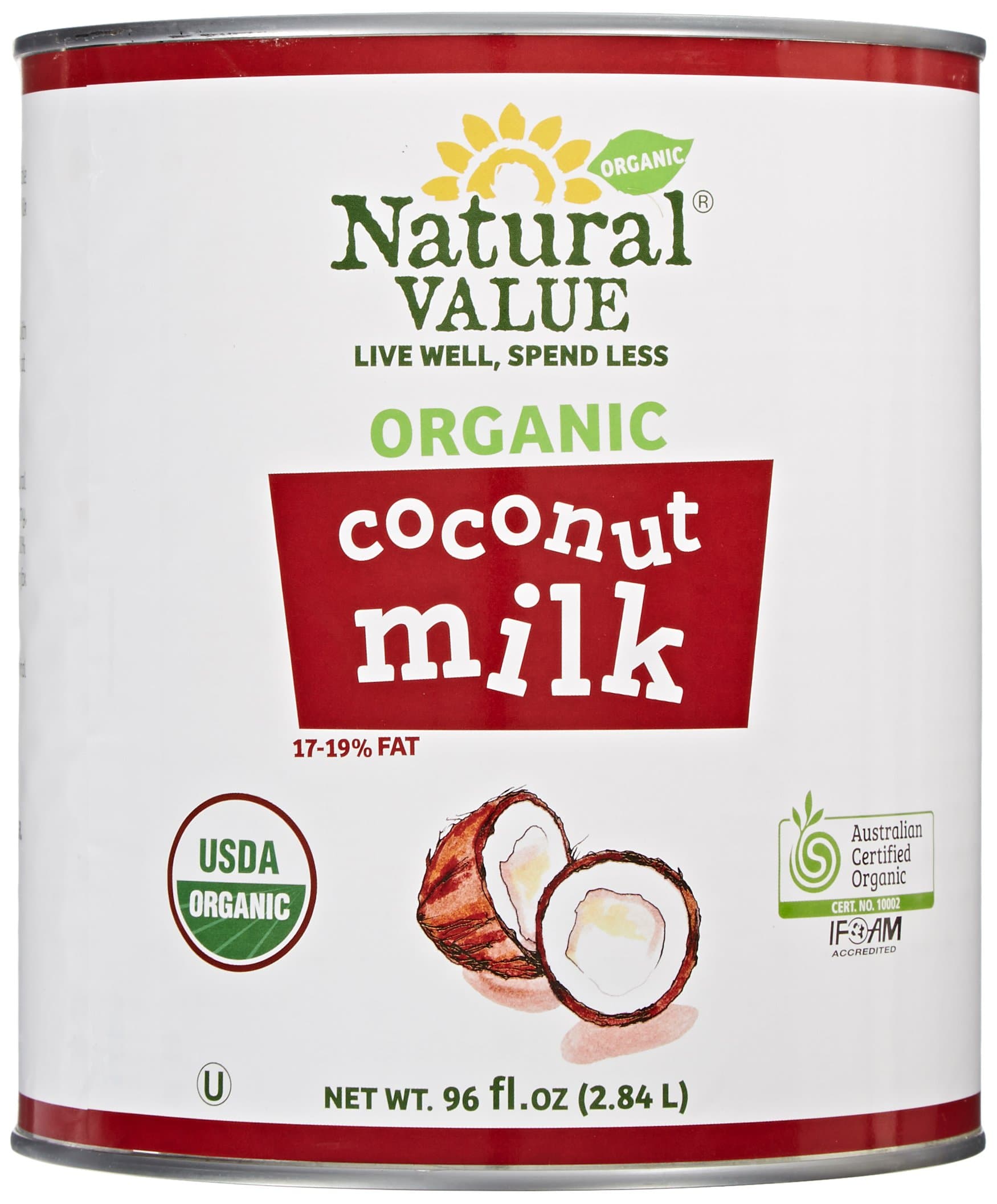 Natural Value Organic Coconut Milk, 96 Ounce Cans (Pack of 6)