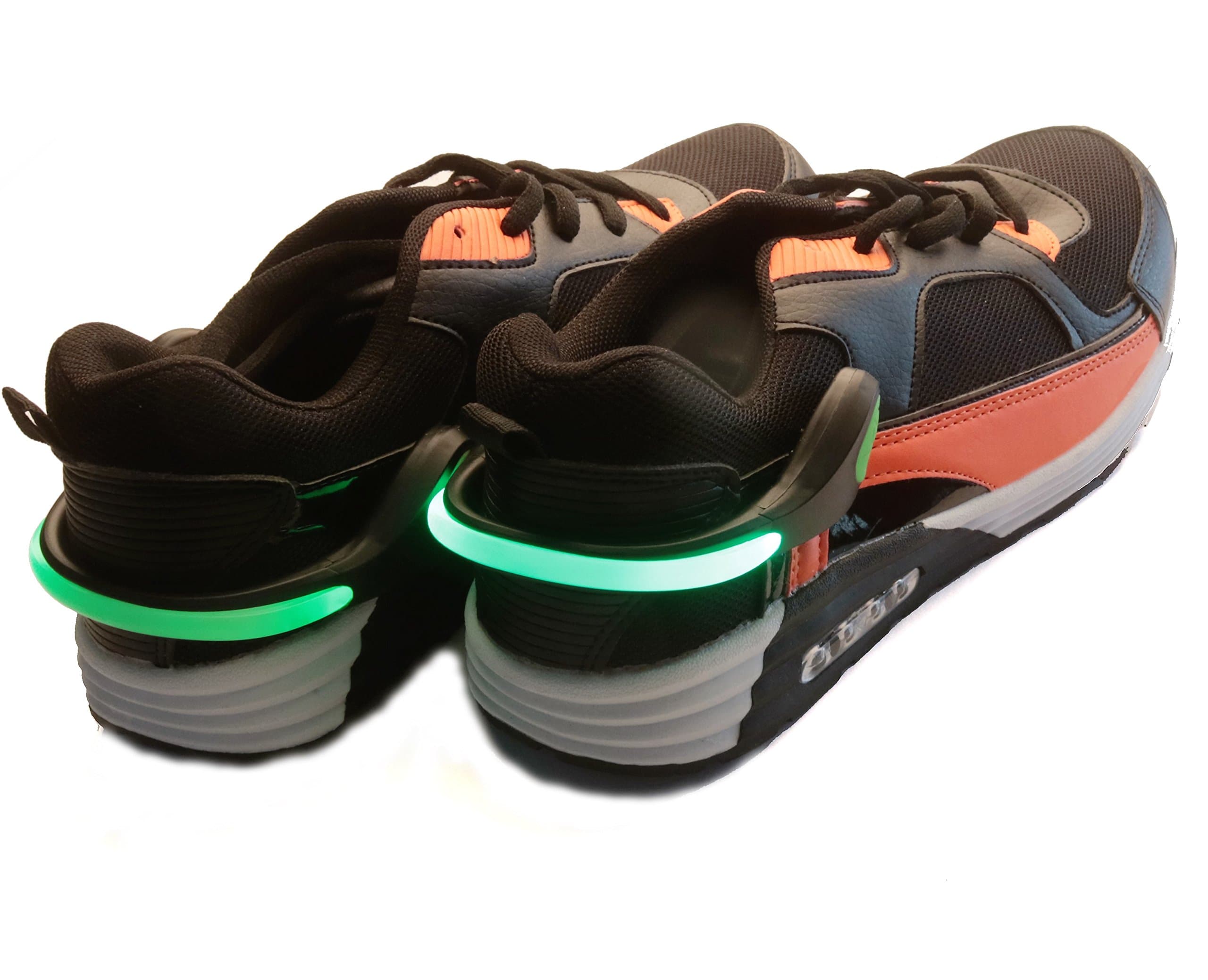 Original React LED Shoe Clip - Blue, Green. Pink. Premium quality safety light for Running, Cycling, Walking, Jogging, Horse riding & all outdoor sports. Waterproof and Lightweight with Dual light mode and longest battery life. Light moves with you creating a visual warning to motorists. BE SEEN & STAY SAFE with the React LED shoe clip. (Green / Black)