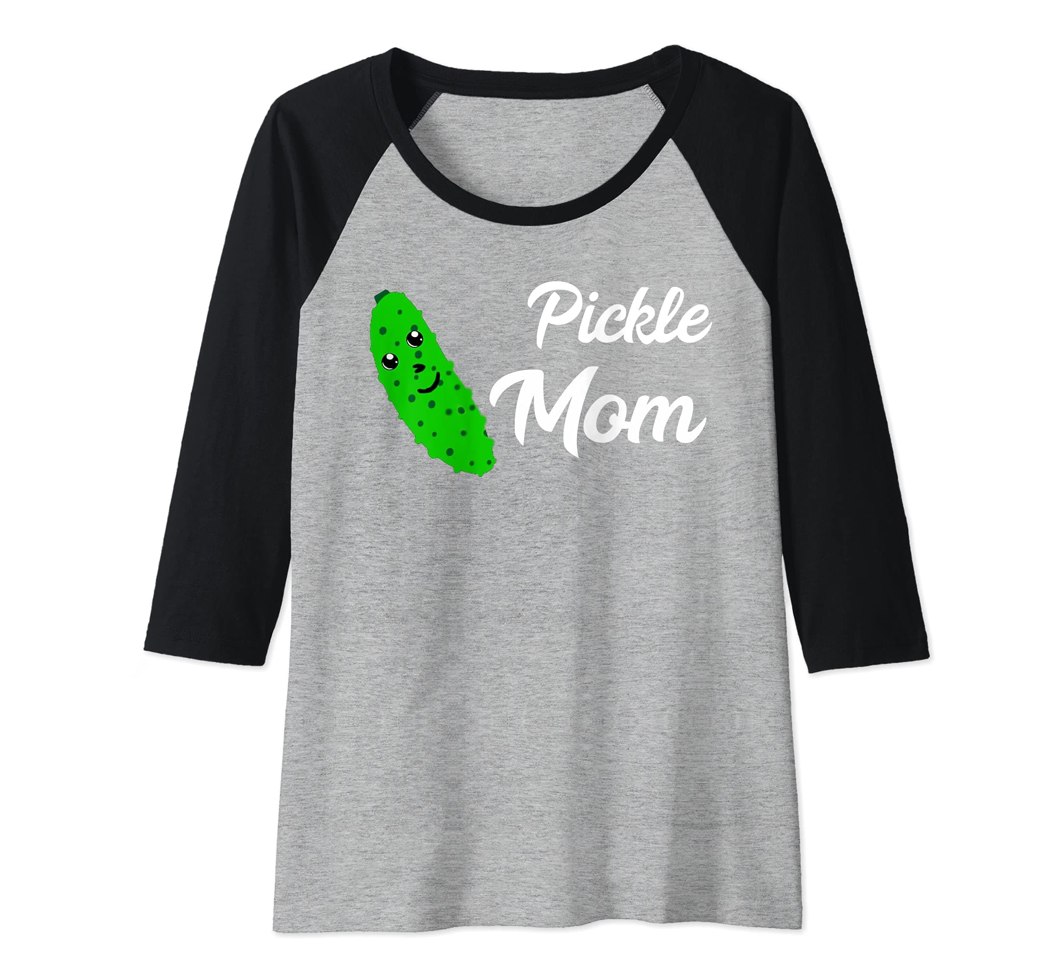 Womens Pickle Mom Pickled Cucumber Lover Dill Mama Vegetable Mother Raglan Baseball Tee