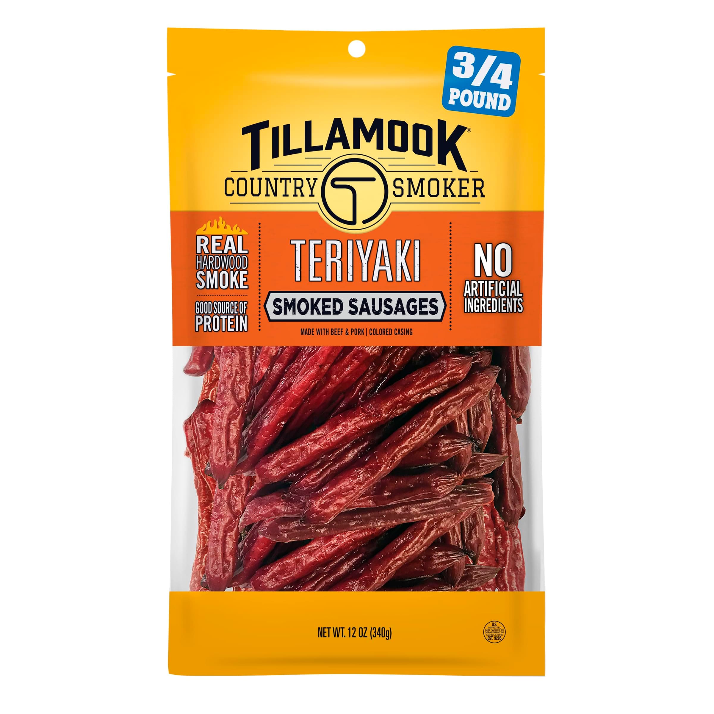 Tillamook Country Smoker Real Hardwood Smoked Sausages, Teriyaki, 12 Ounce