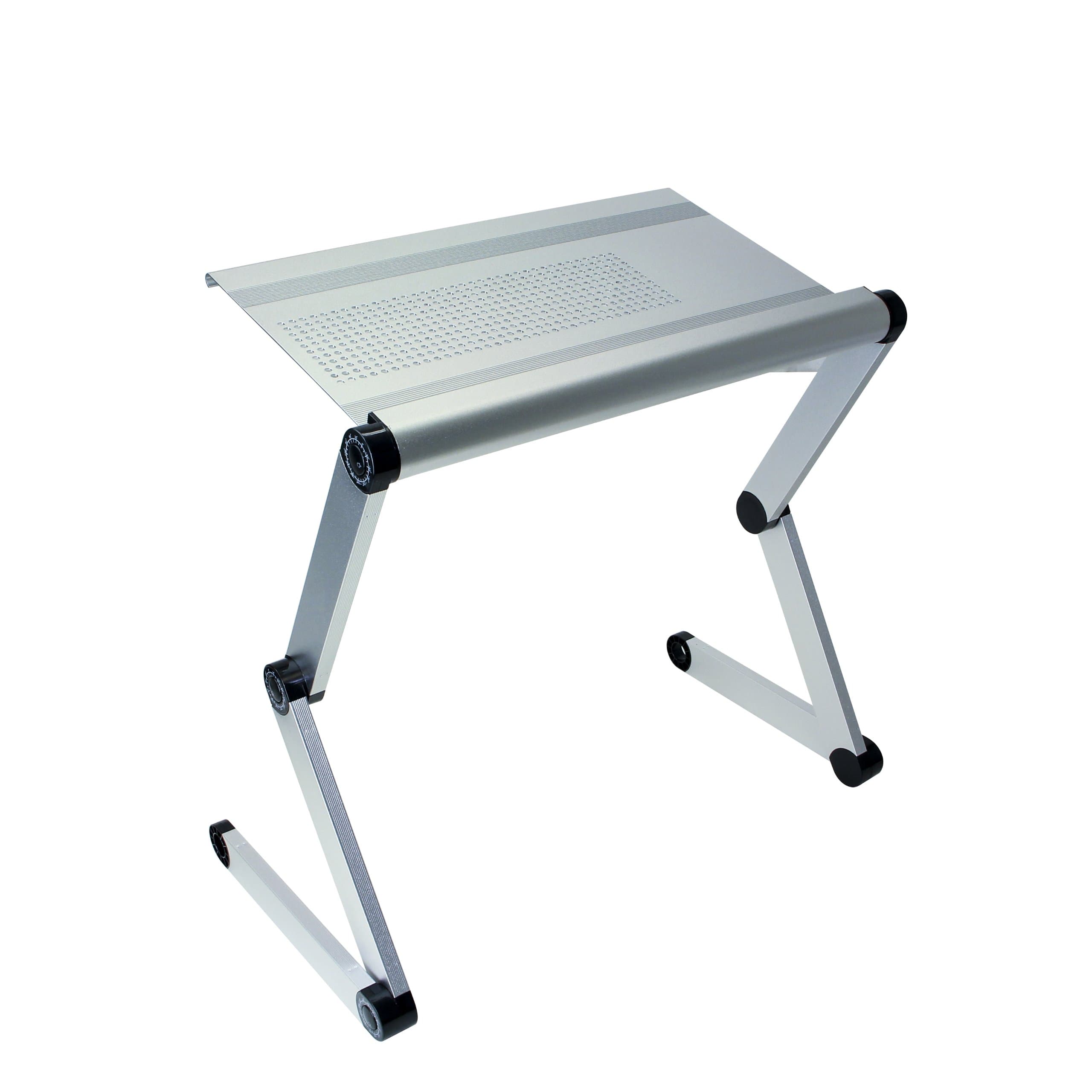SOJITEK Heavyduty Silver Wide 18" x 11.25" Adjustable Folding Ventilated Laptop Notebook Tablets PC iPad Table / Portable Bed Tray Book Stand