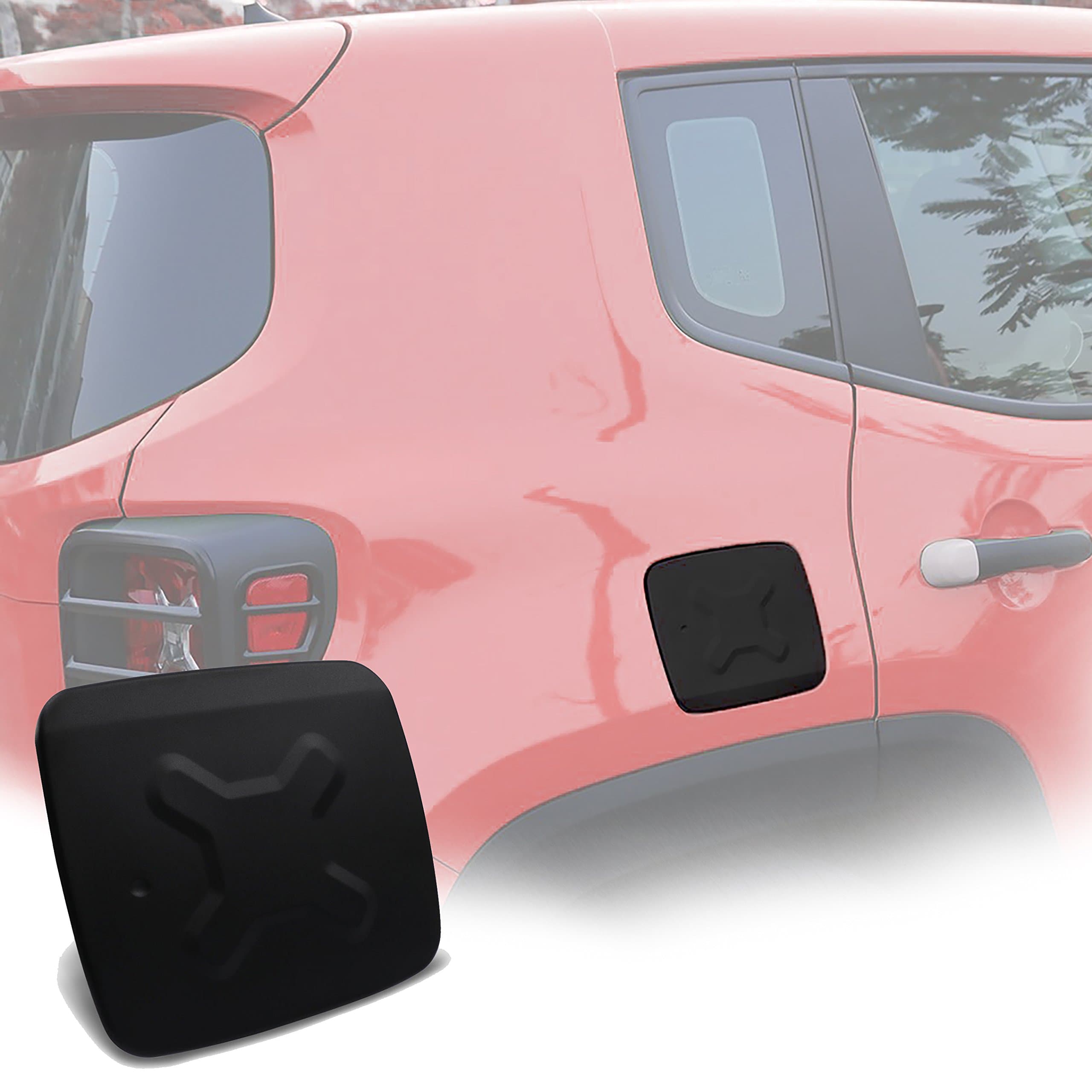 Jeep Renegade Gas Tank Cover,Aluminum Exterior Accessories,Fuel Filler Gas Cap Cover for Jeep Renegade Models(2014-2021)